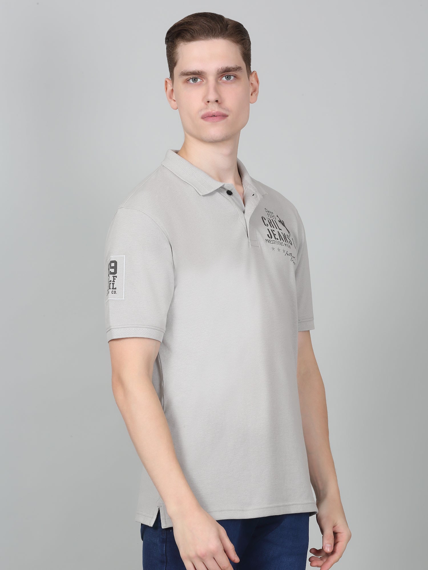 T-Shirt for Men | Breathable & Soft with Color Fastness Regular Fit Polo Neck Poly Cotton Fabric Printed Pattern - Image 4