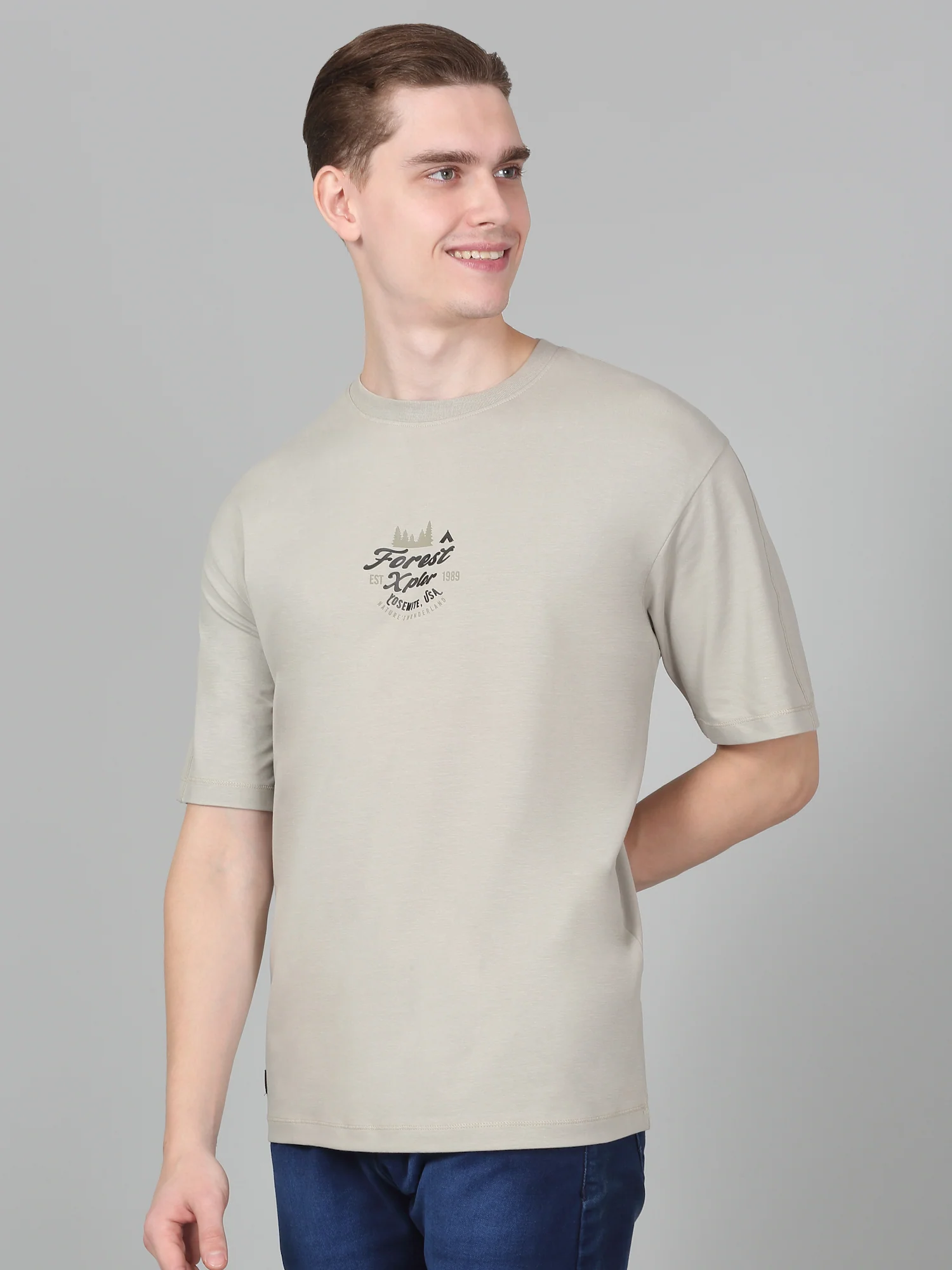 T-Shirt for Men | Breathable & Soft with Color Fastness Regular Fit Round Neck Cotton Blend Fabric Printed Pattern - Image 4