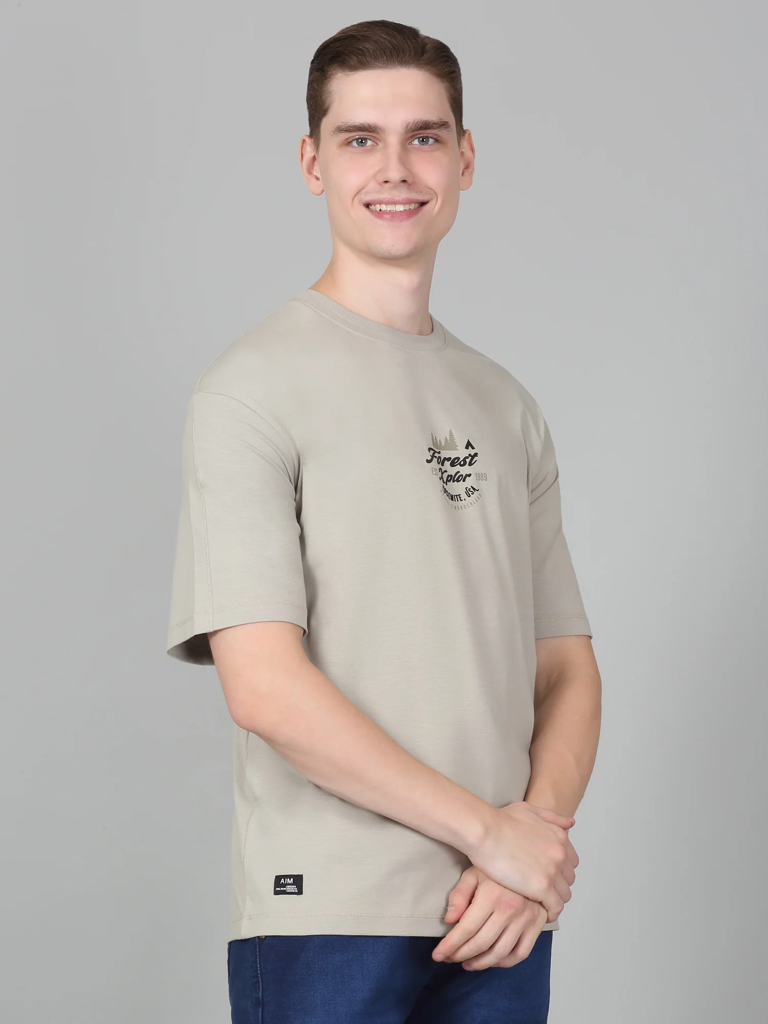 T-Shirt for Men | Breathable & Soft with Color Fastness Regular Fit Round Neck Cotton Blend Fabric Printed Pattern - Image 5