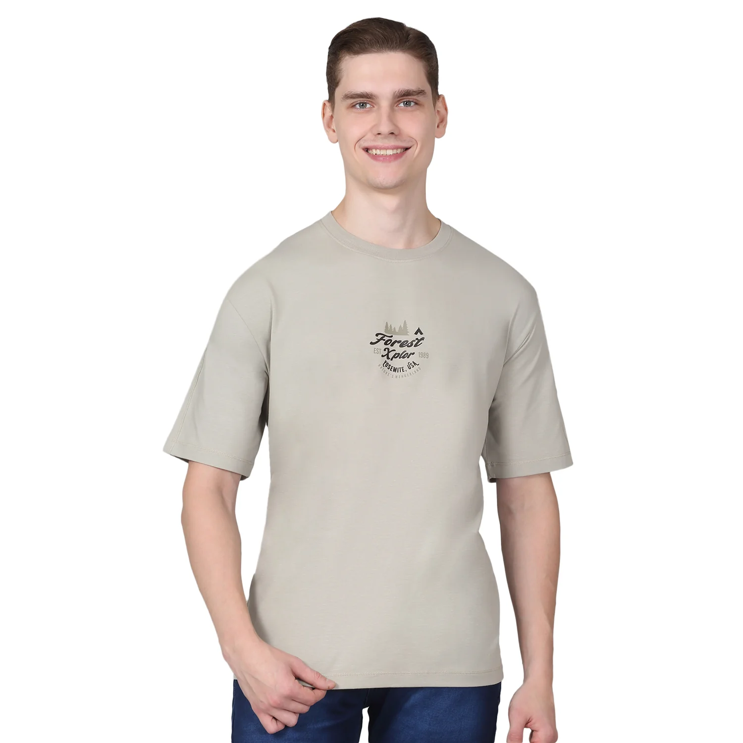 T-Shirt for Men | Breathable & Soft with Color Fastness Regular Fit Round Neck Cotton Blend Fabric Printed Pattern - Image 8