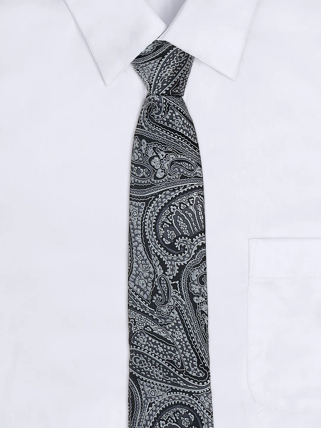 Men's Printed Grey Regular Broad - Image 2