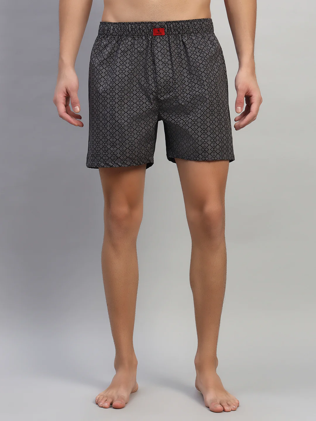 Men's Printed Grey Regular Fit Casual Boxer - Image 4