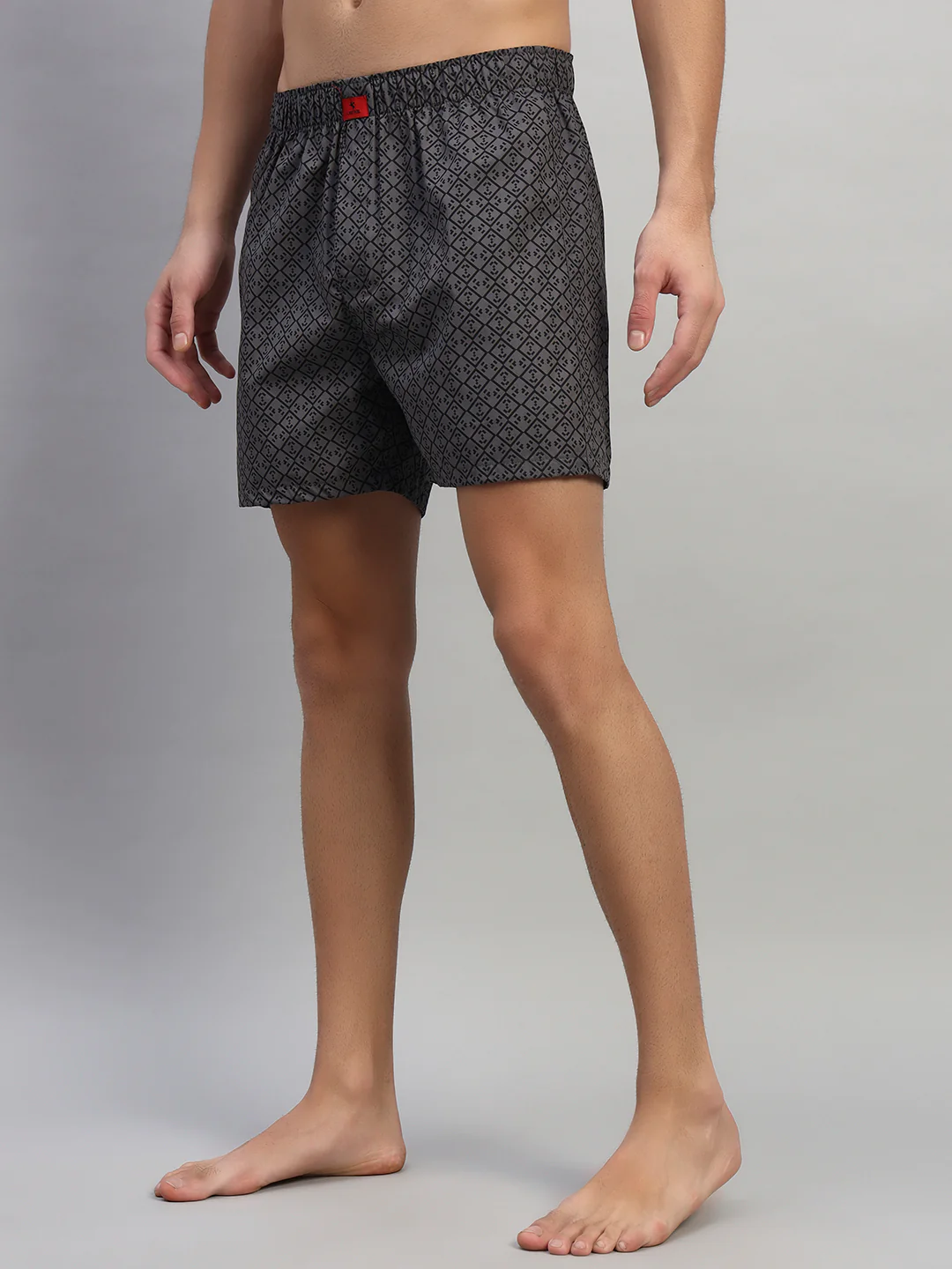 Men's Printed Grey Regular Fit Casual Boxer - Image 5