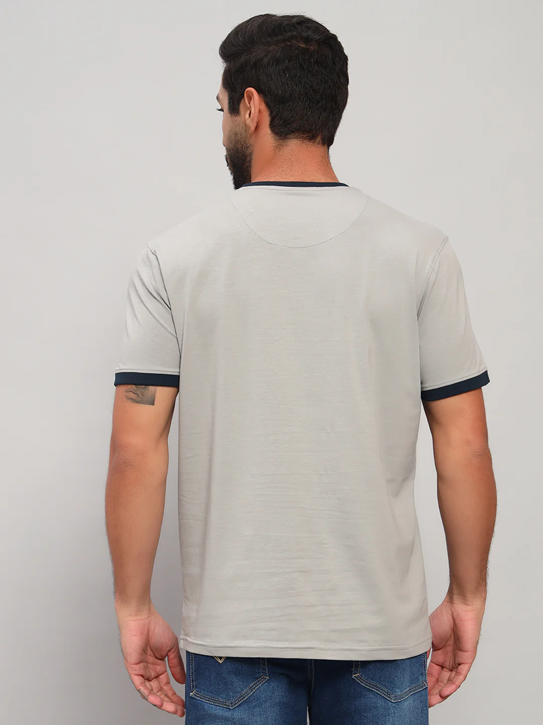 T-Shirt for Men | Breathable & Soft with Color Fastness Regular Fit Round Neck Cotton Blend Fabric Printed Pattern - Image 2