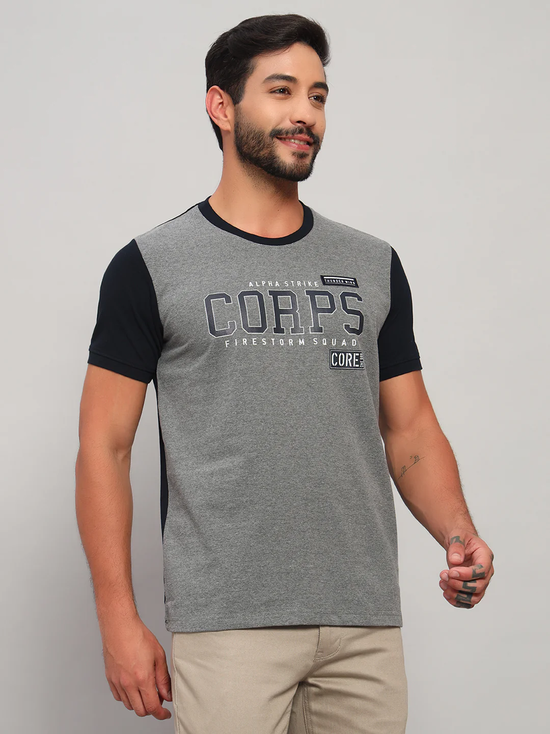 T-Shirt for Men | Breathable & Soft with Color Fastness Regular Fit Round Neck Poly Cotton Fabric Printed Pattern - Image 6