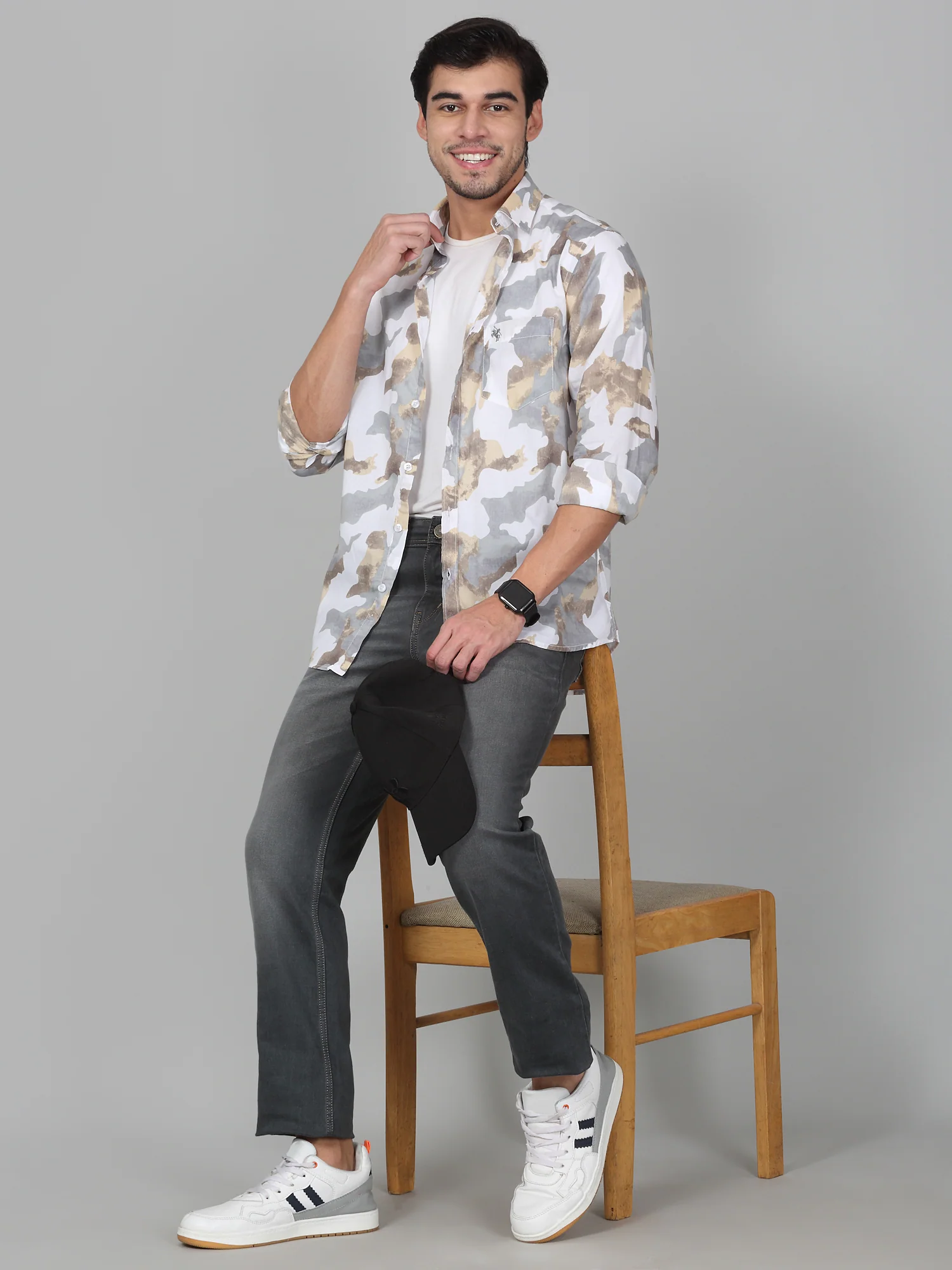 Casual Shirt for Men | Breathable & Soft with Color Fastness Regular Fit Spread Collar Neck Cotton Fabric Printed Pattern - Image 10