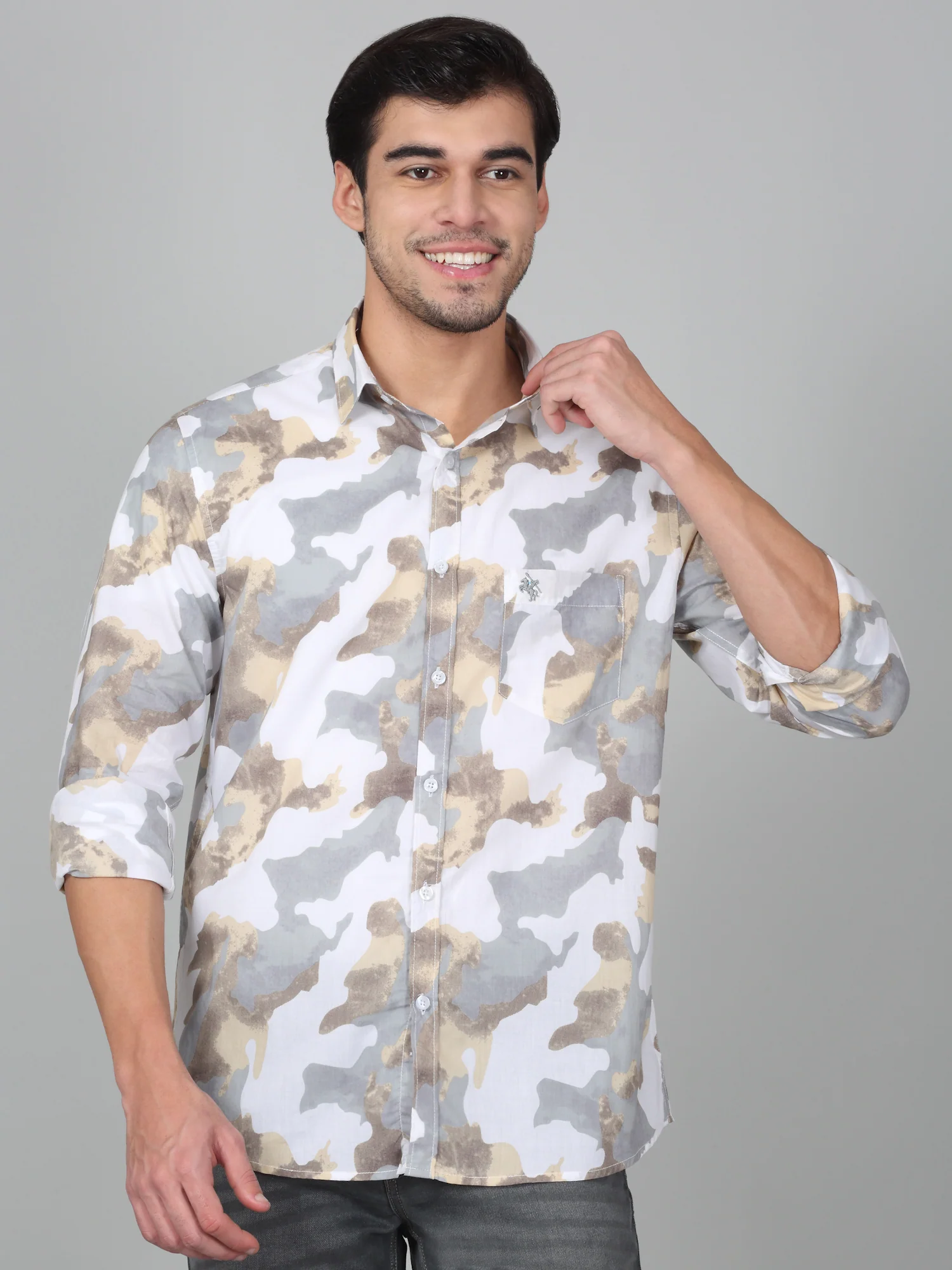 Casual Shirt for Men | Breathable & Soft with Color Fastness Regular Fit Spread Collar Neck Cotton Fabric Printed Pattern - Image 4