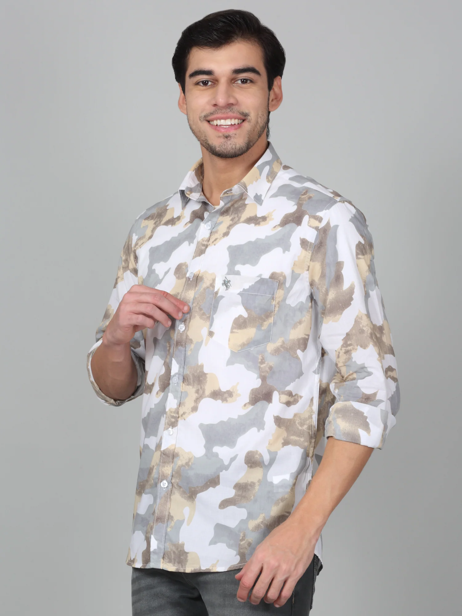 Casual Shirt for Men | Breathable & Soft with Color Fastness Regular Fit Spread Collar Neck Cotton Fabric Printed Pattern - Image 5