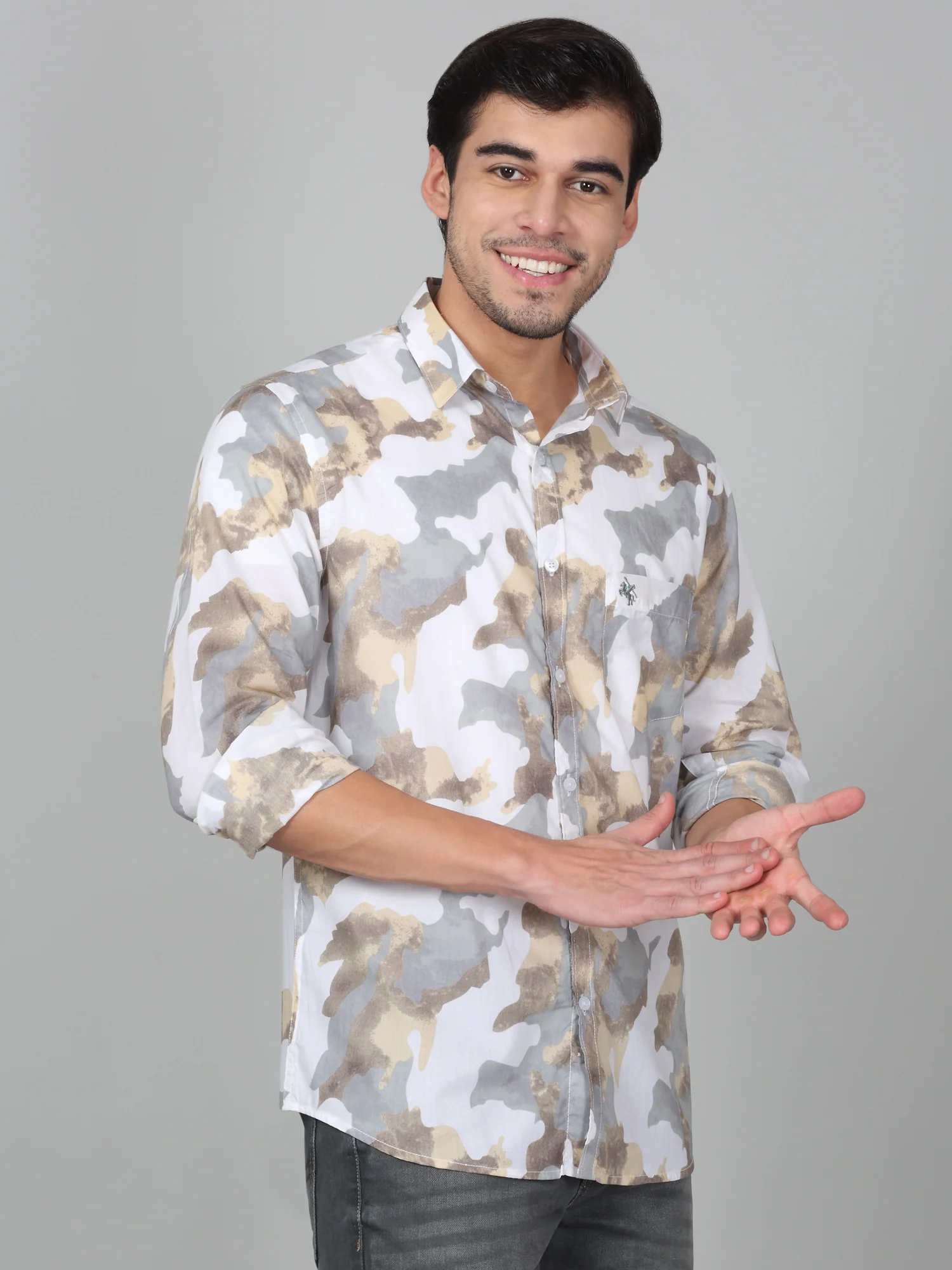 Casual Shirt for Men | Breathable & Soft with Color Fastness Regular Fit Spread Collar Neck Cotton Fabric Printed Pattern - Image 6