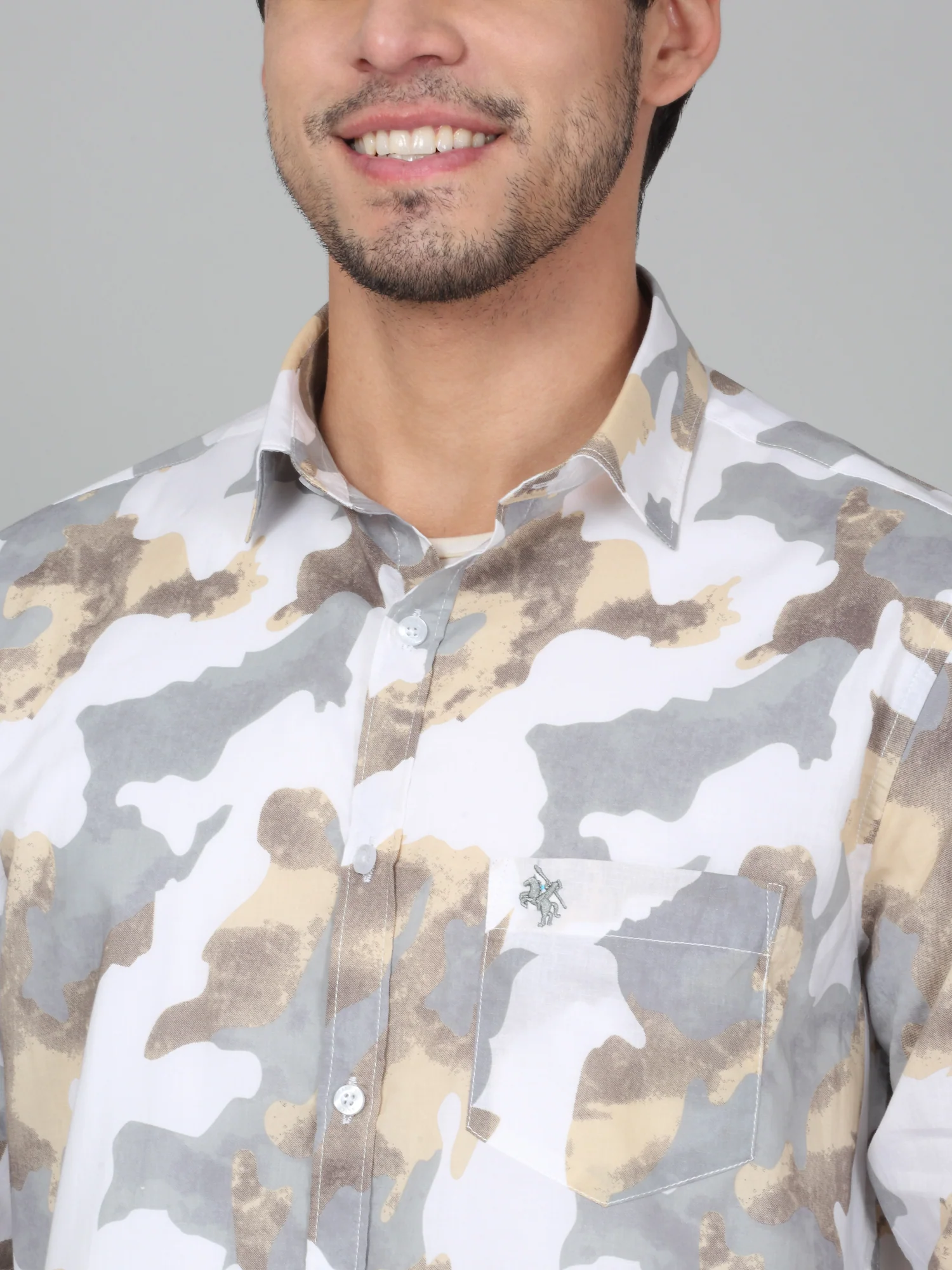 Casual Shirt for Men | Breathable & Soft with Color Fastness Regular Fit Spread Collar Neck Cotton Fabric Printed Pattern - Image 7