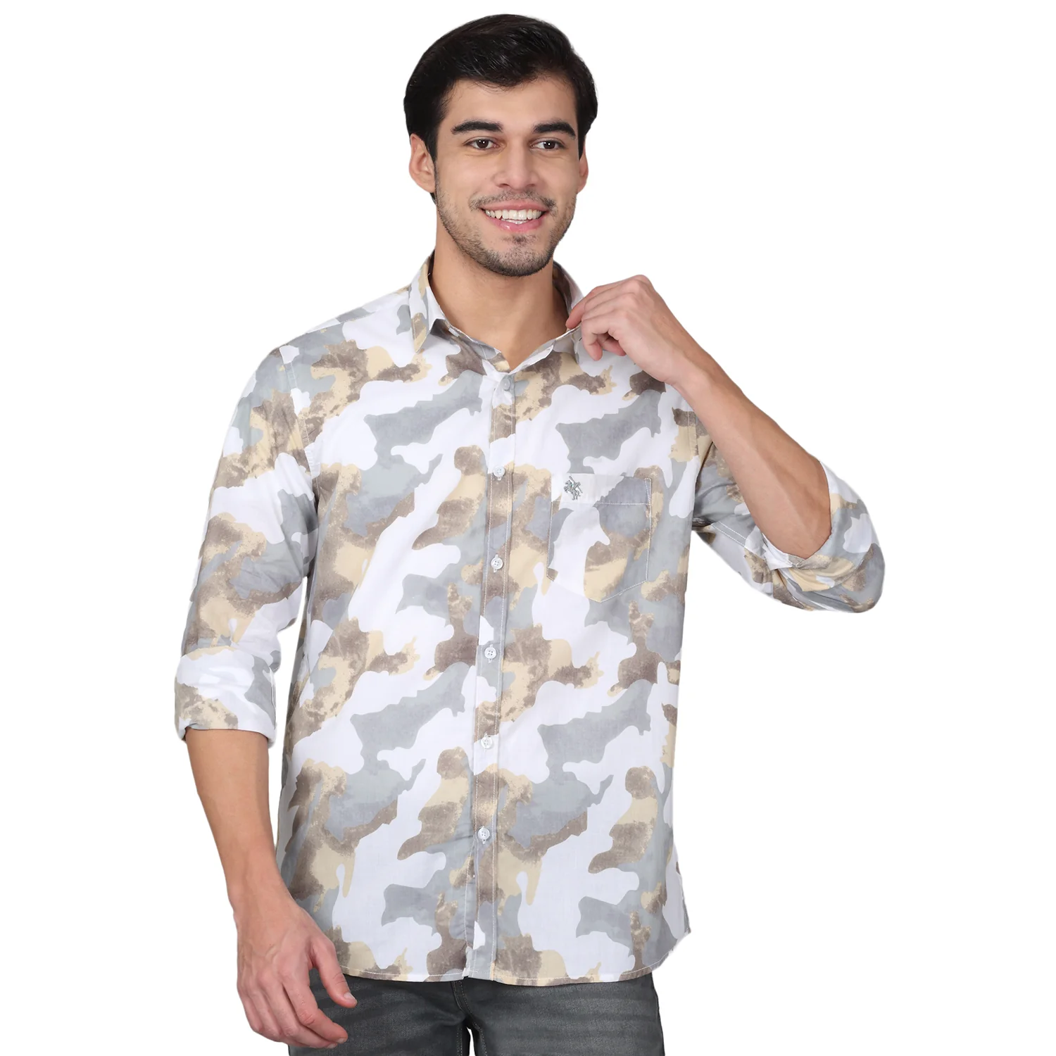 Casual Shirt for Men | Breathable & Soft with Color Fastness Regular Fit Spread Collar Neck Cotton Fabric Printed Pattern - Image 9