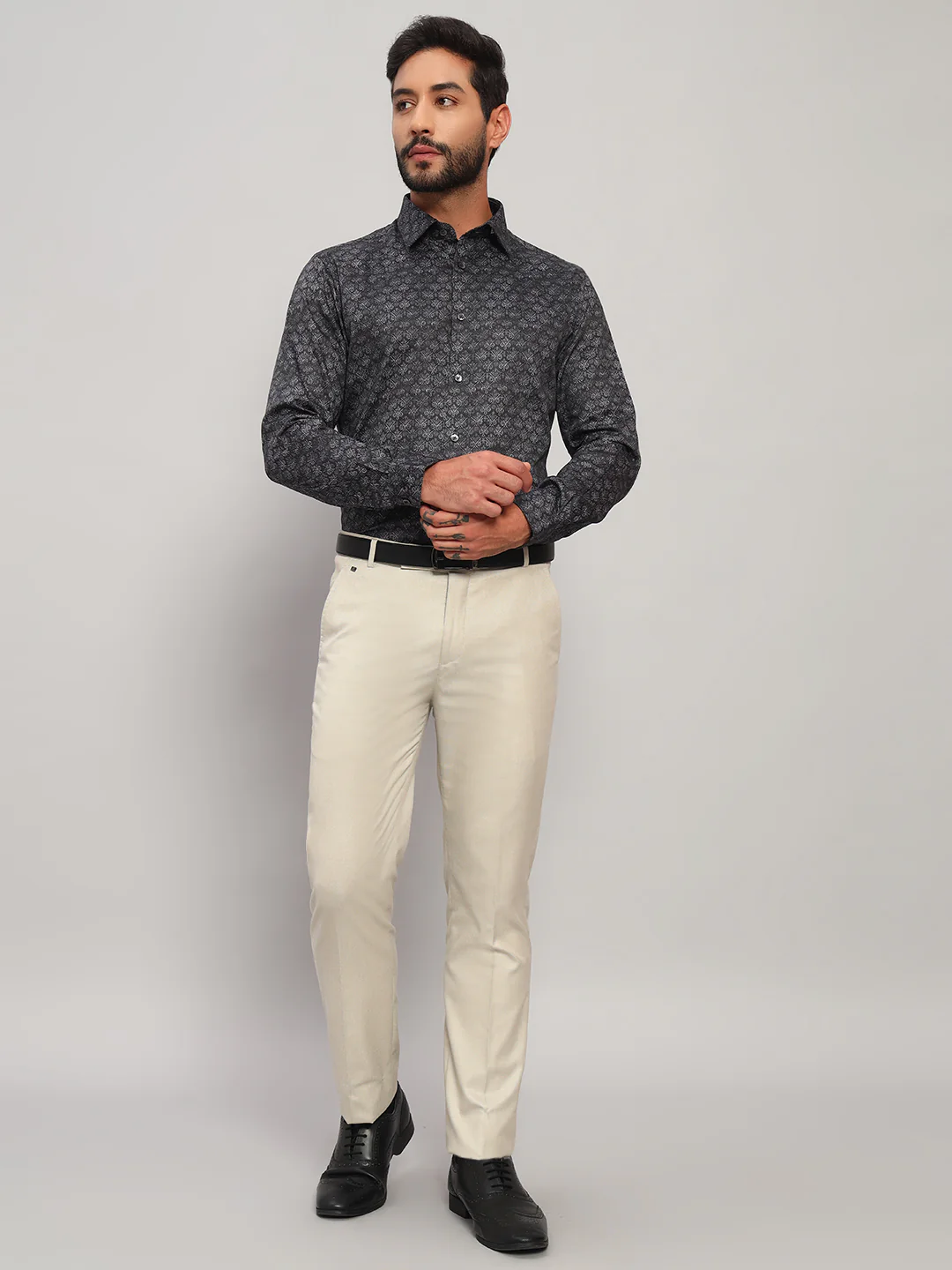 Formal Shirt for Men l Breathable & Soft with Color Fastness Regular Fit Spread Collar Neck Cotton Fabric Printed Pattern - Image 8