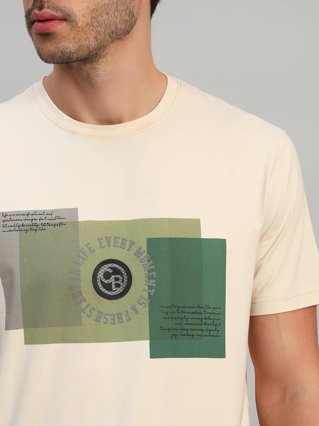 T-Shirt for Men | Breathable & Soft with Color Fastness Regular Fit Round Neck Cotton Blend Fabric Printed Pattern - Image 6