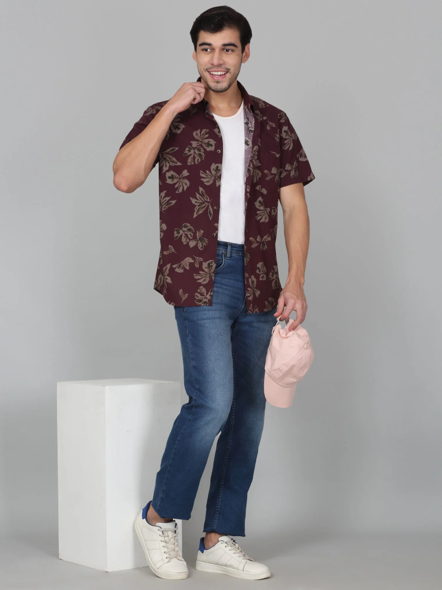 Casual Shirt for Men | Breathable & Soft with Color Fastness Regular Fit Spread Collar Neck Cotton Blend Fabric Printed Pattern - Image 2