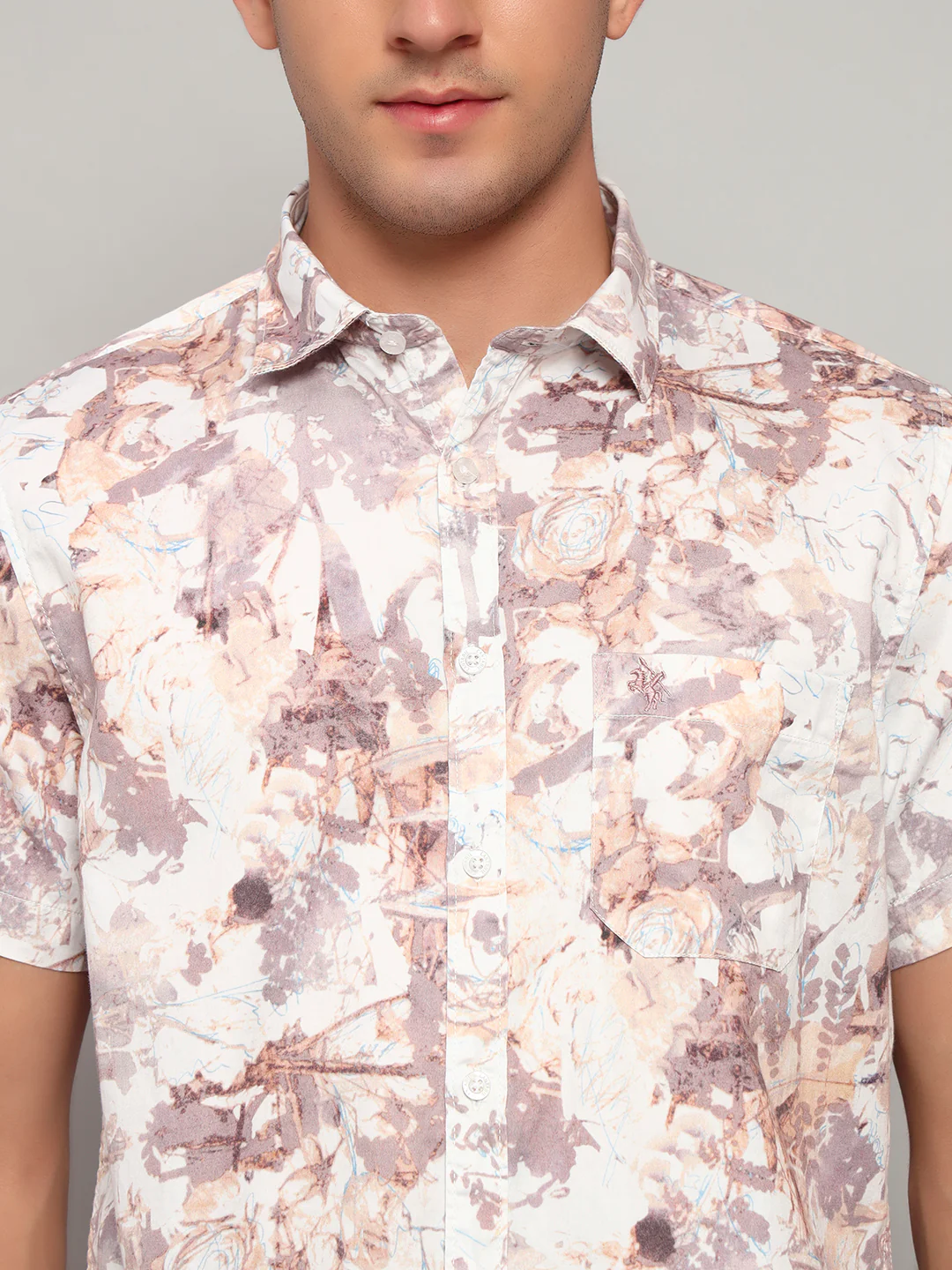 Casual Shirt for Men | Breathable & Soft with Color Fastness Regular Fit Spread Collar Neck Cotton Fabric Printed Pattern - Image 7