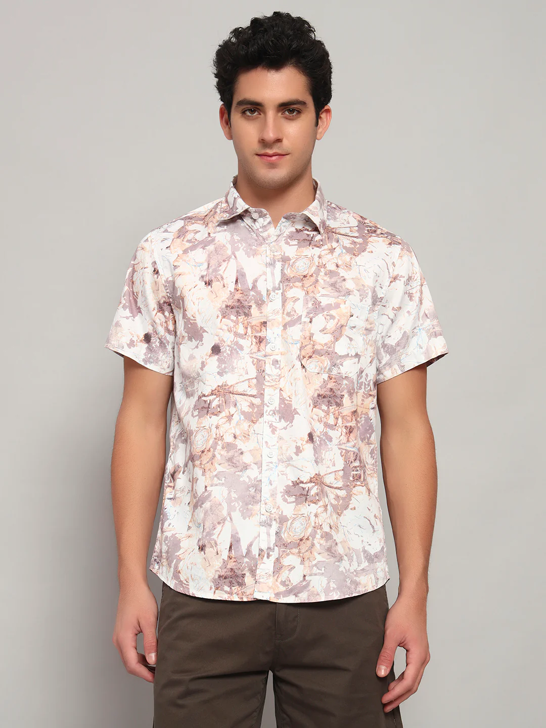 Casual Shirt for Men | Breathable & Soft with Color Fastness Regular Fit Spread Collar Neck Cotton Fabric Printed Pattern - Image 9