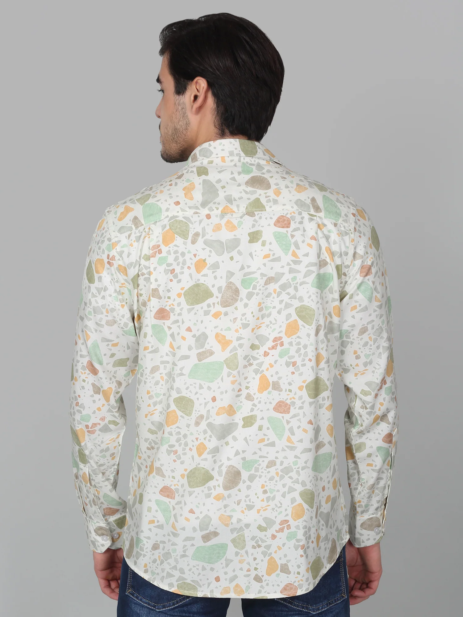 Casual Shirt for Men | Breathable & Soft with Color Fastness Regular Fit Spread Collar Neck Viscose Fabric Printed Pattern - Image 2