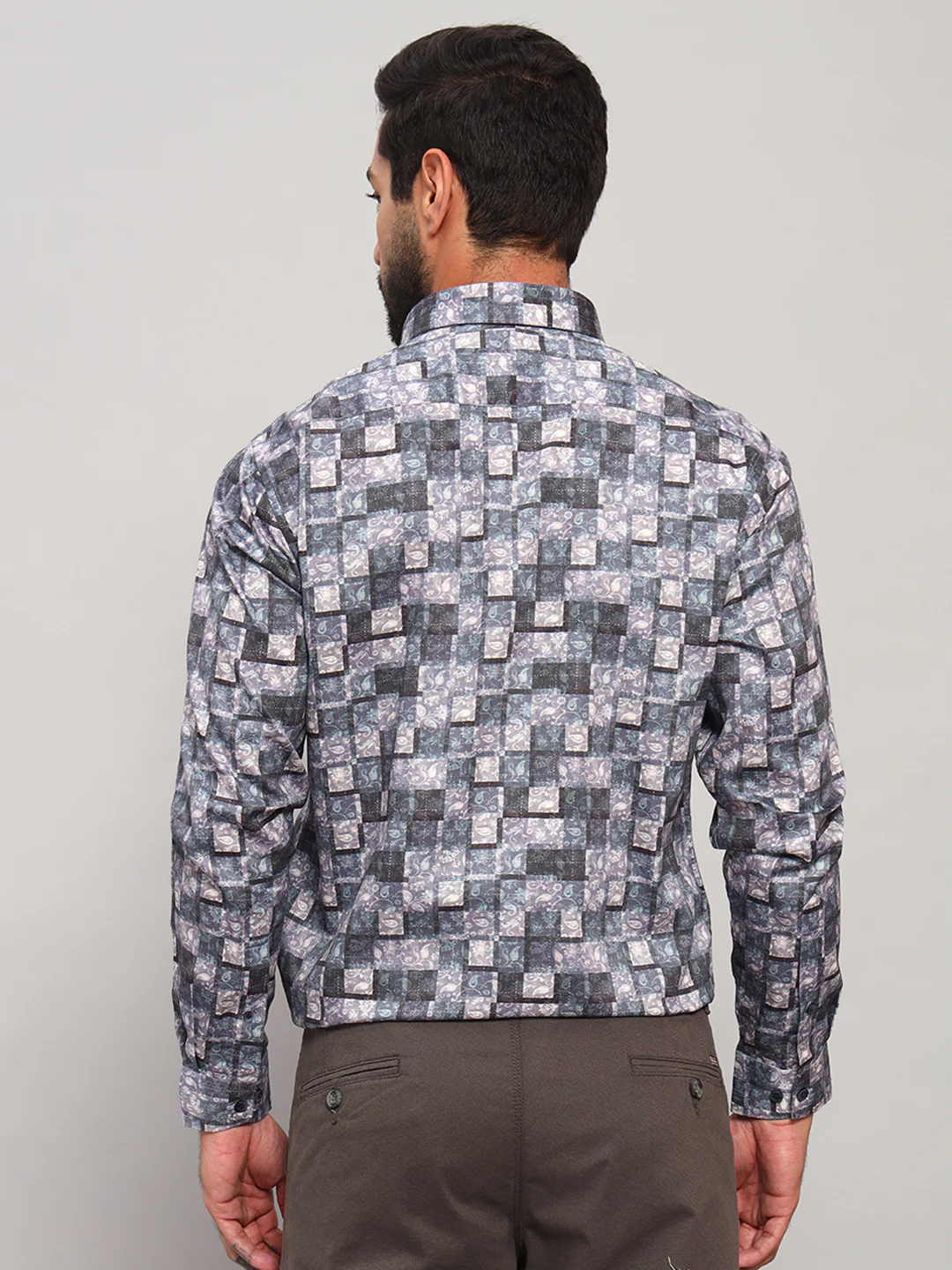 Formal Shirt for Men l Breathable & Soft with Color Fastness Regular Fit Spread Collar Neck Cotton Fabric Printed Pattern - Image 2