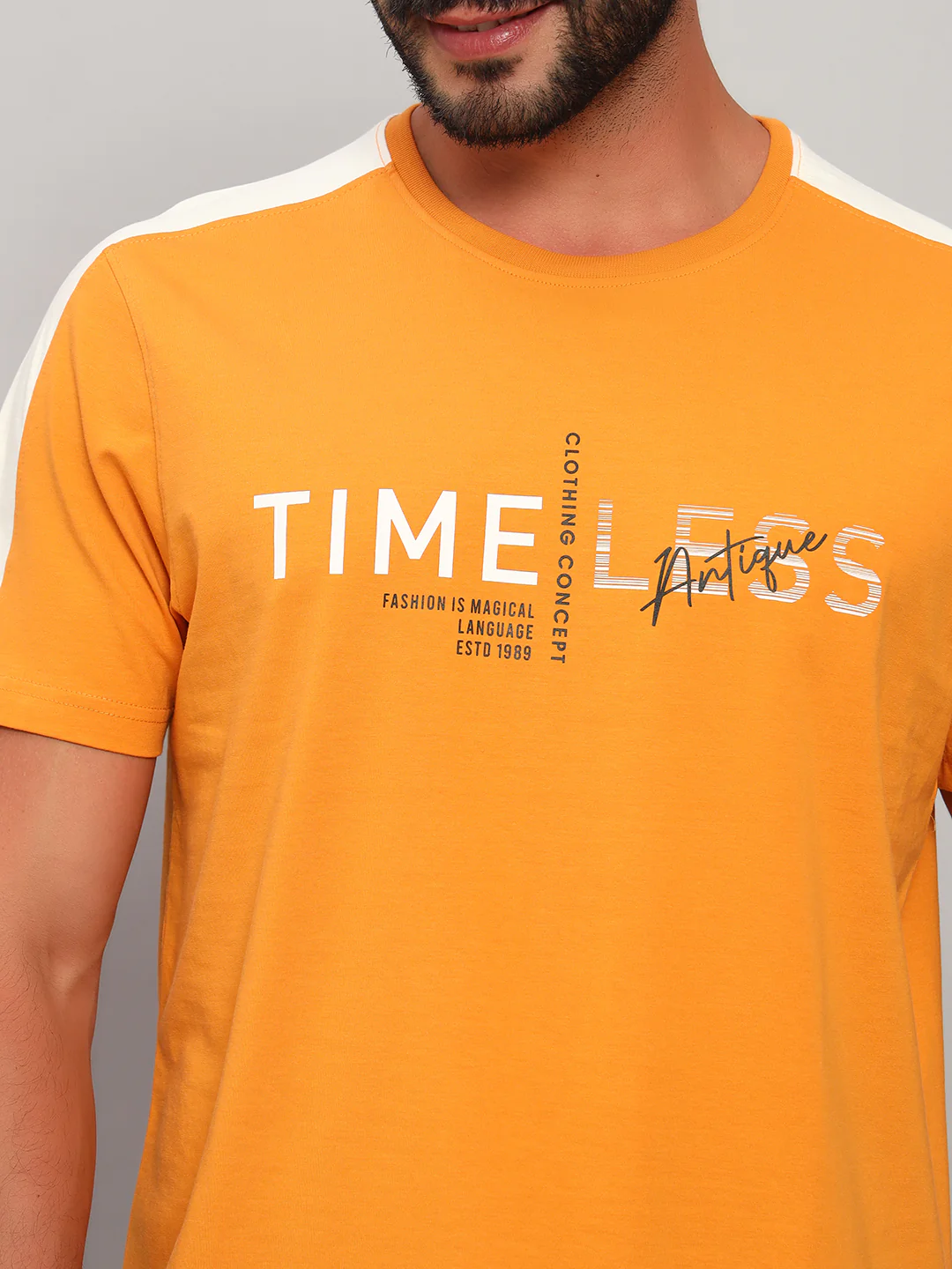 T-Shirt for Men | Breathable & Soft with Color Fastness Regular Fit Round Neck Cotton Blend Fabric Printed Pattern - Image 5