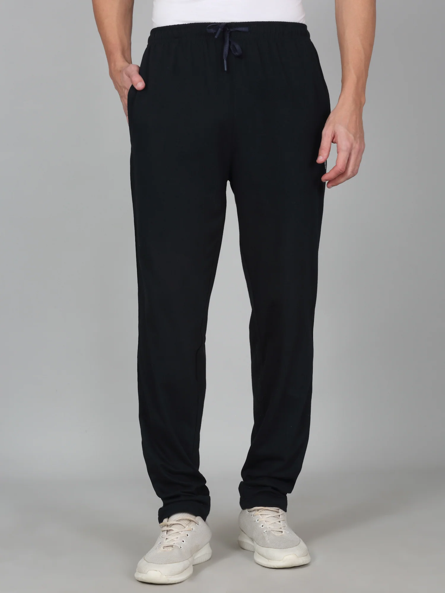 Men's Printed Navy Blue Regular Fit Casual Track Pant - Image 2