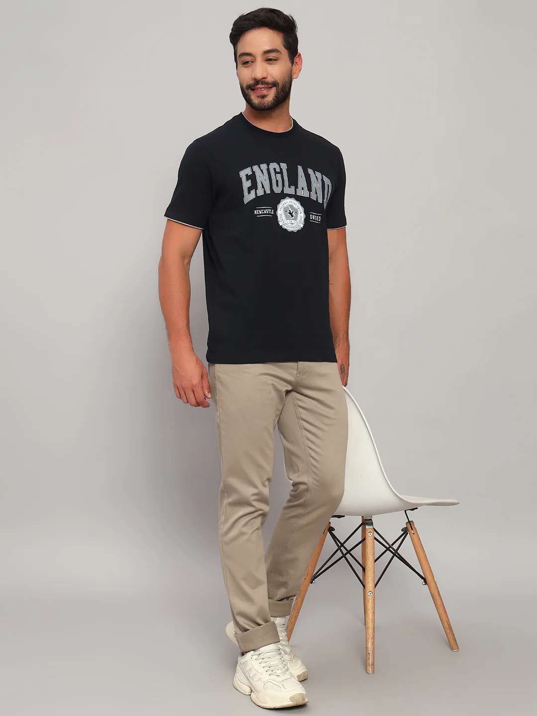 T-Shirt for Men | Breathable & Soft with Color Fastness Regular Fit Round Neck Poly Cotton Fabric Printed Pattern - Image 7