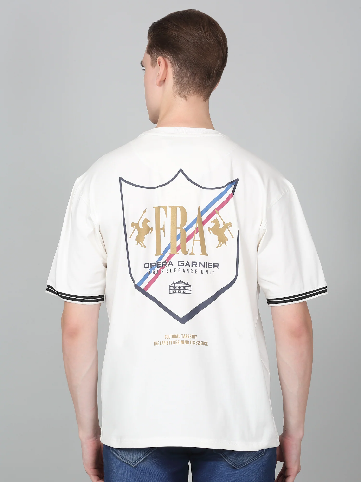 T-Shirt for Men | Breathable & Soft with Color Fastness Regular Fit Round Neck Cotton Blend Fabric Solid Pattern - Image 2