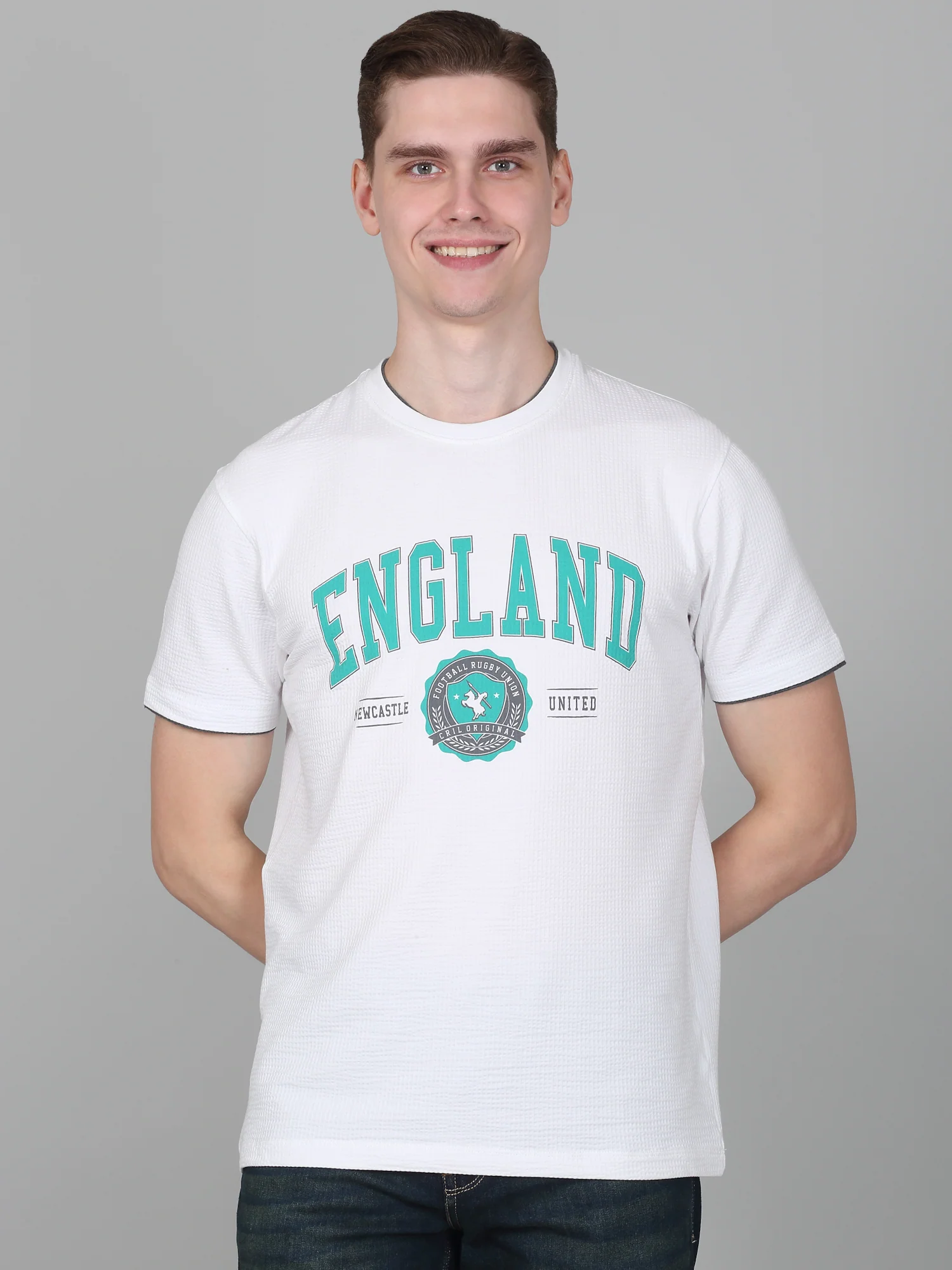 T-Shirt for Men | Breathable & Soft with Color Fastness Regular Fit Round Neck Poly Cotton Fabric Printed Pattern - Image 2
