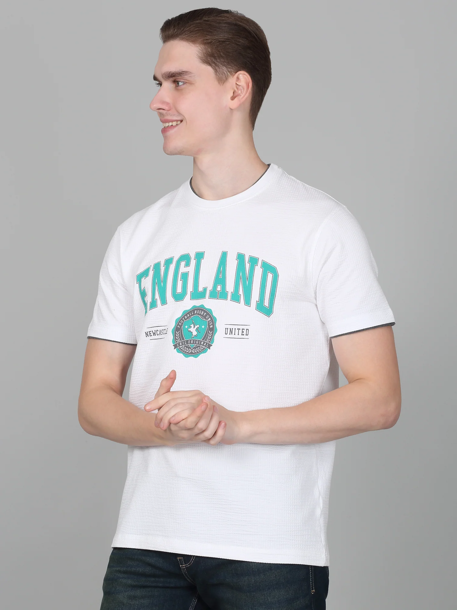 T-Shirt for Men | Breathable & Soft with Color Fastness Regular Fit Round Neck Poly Cotton Fabric Printed Pattern - Image 3