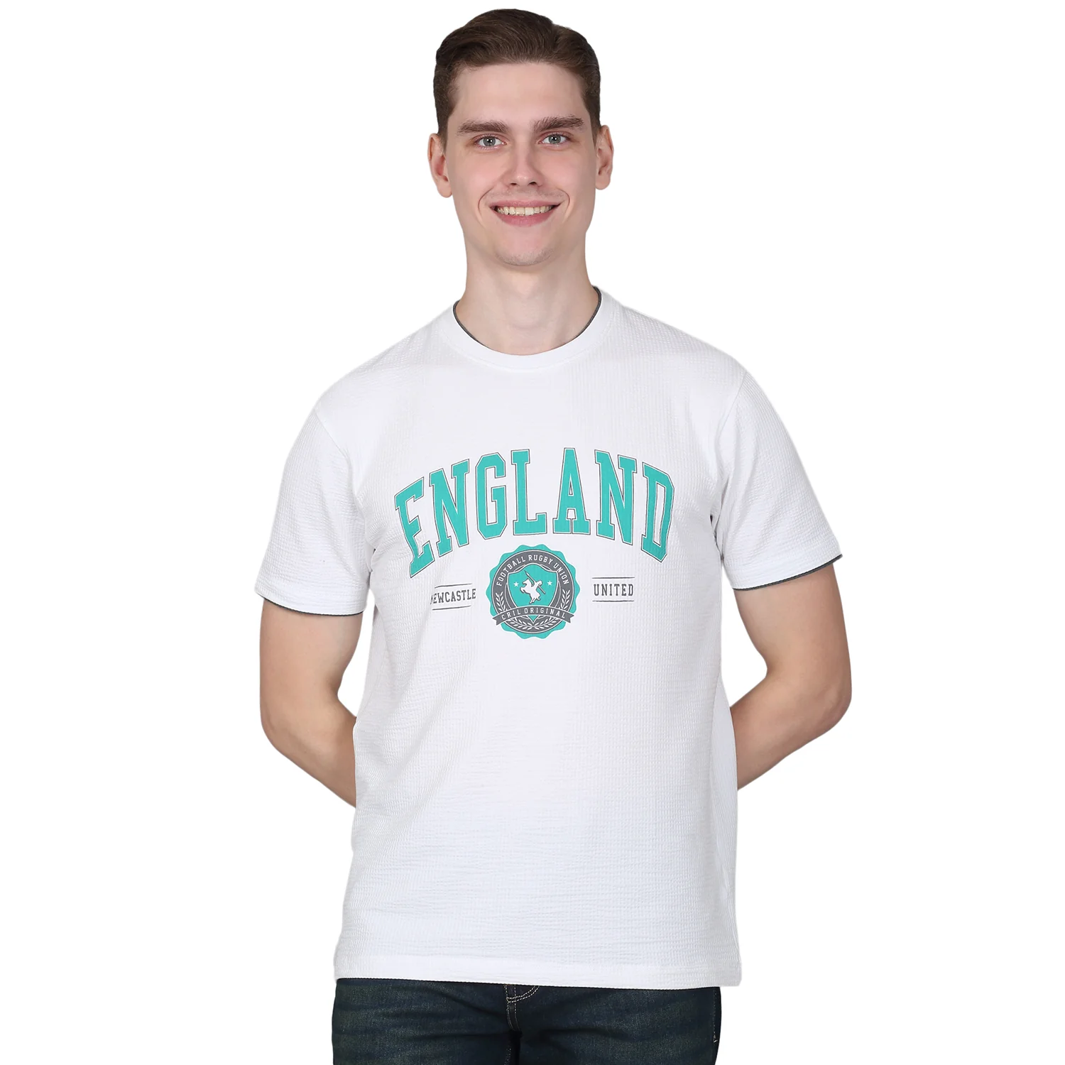 T-Shirt for Men | Breathable & Soft with Color Fastness Regular Fit Round Neck Poly Cotton Fabric Printed Pattern - Image 9