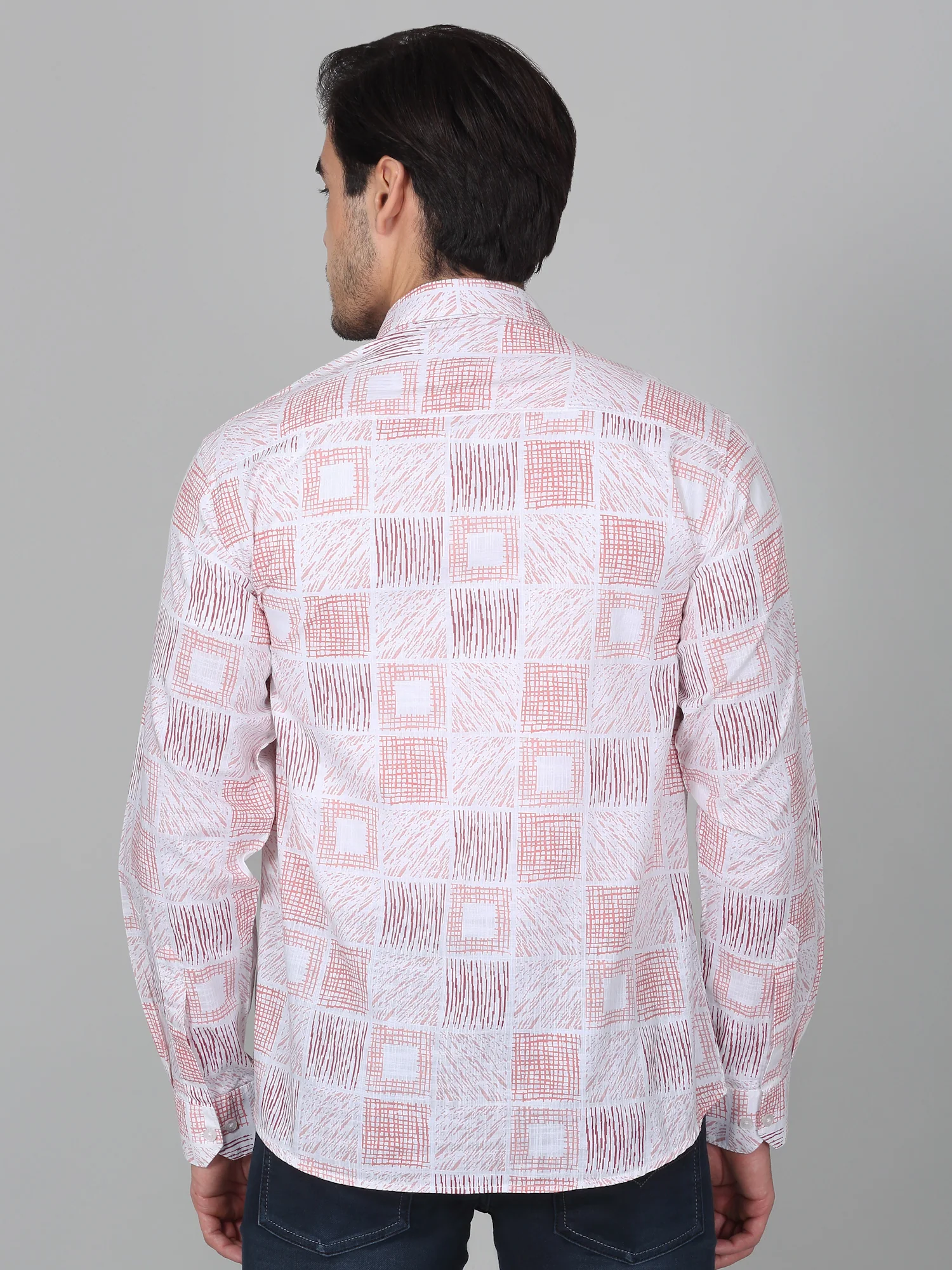 Casual Shirt for Men | Breathable & Soft with Color Fastness Regular Fit Spread Collar Neck Cotton Fabric Printed Pattern - Image 5