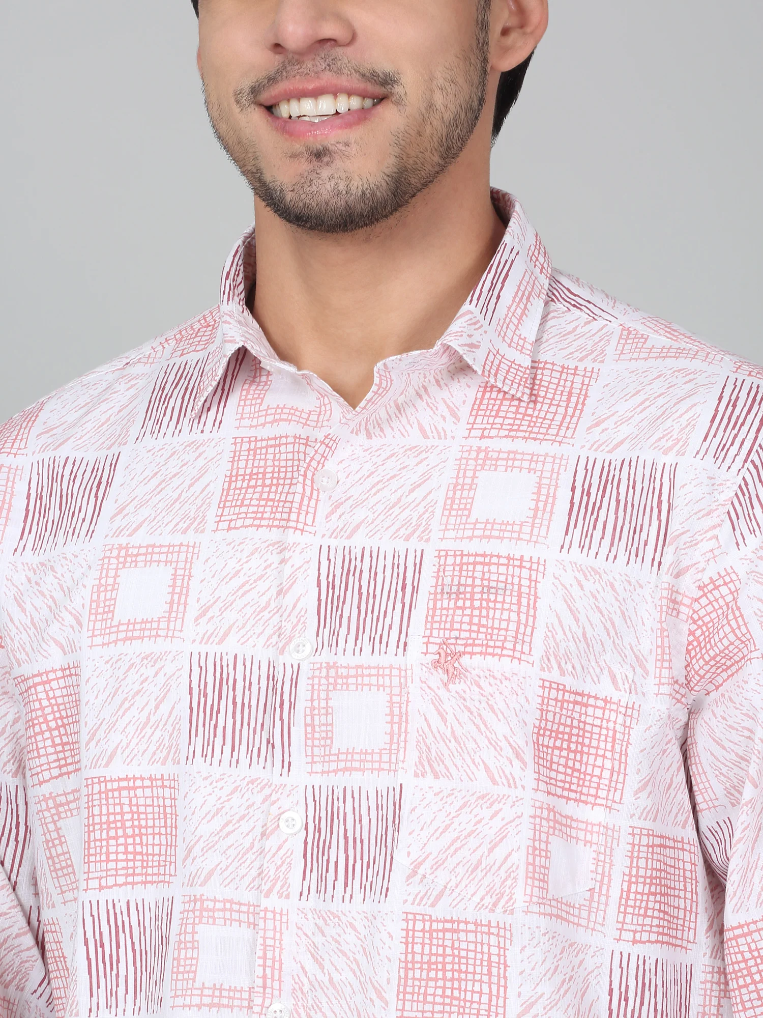 Casual Shirt for Men | Breathable & Soft with Color Fastness Regular Fit Spread Collar Neck Cotton Fabric Printed Pattern - Image 6