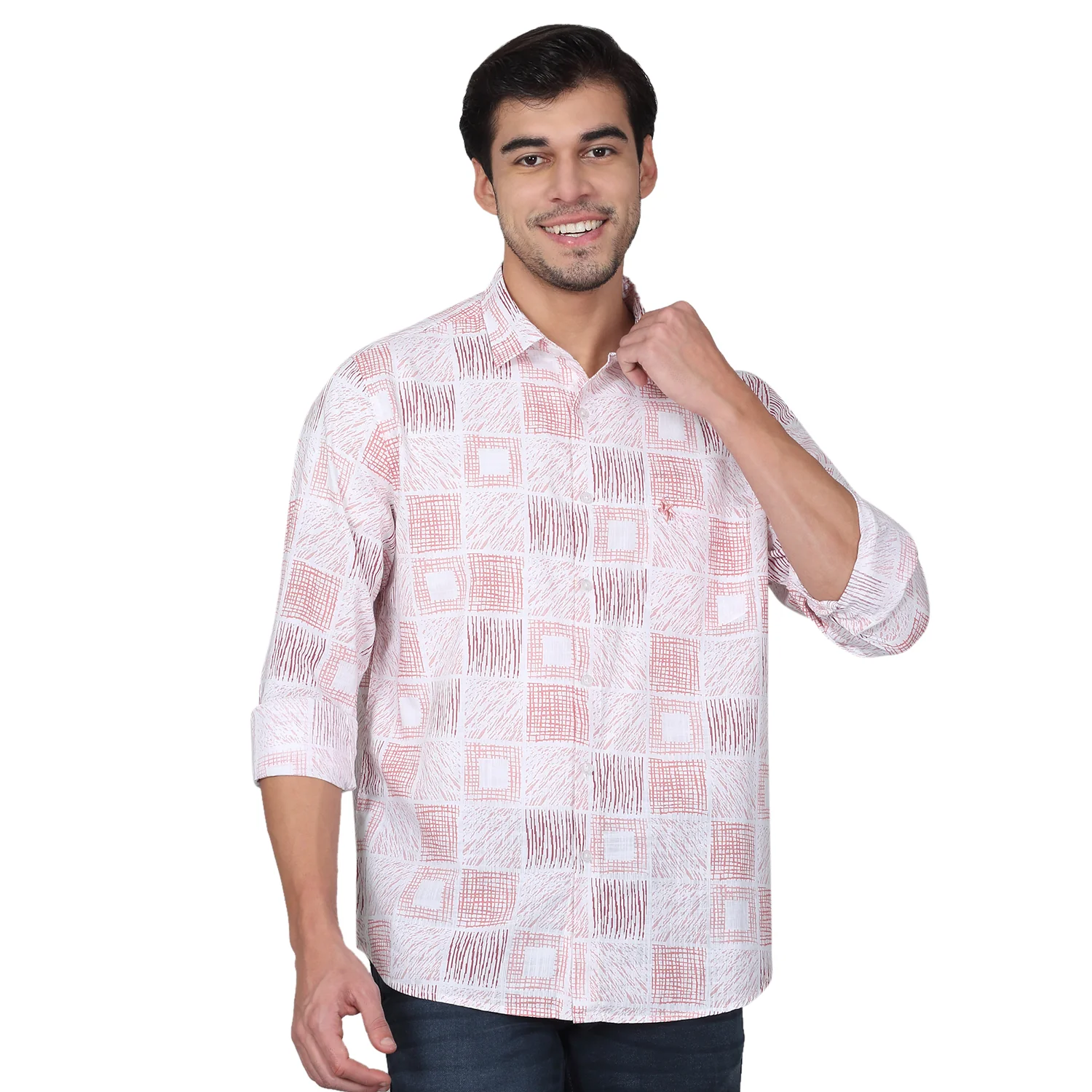 Casual Shirt for Men | Breathable & Soft with Color Fastness Regular Fit Spread Collar Neck Cotton Fabric Printed Pattern - Image 7