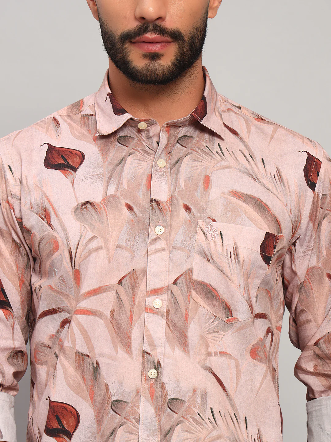 Casual Shirt for Men | Breathable & Soft with Color Fastness Regular Fit Spread Collar Neck Cotton Fabric Printed Pattern - Image 6