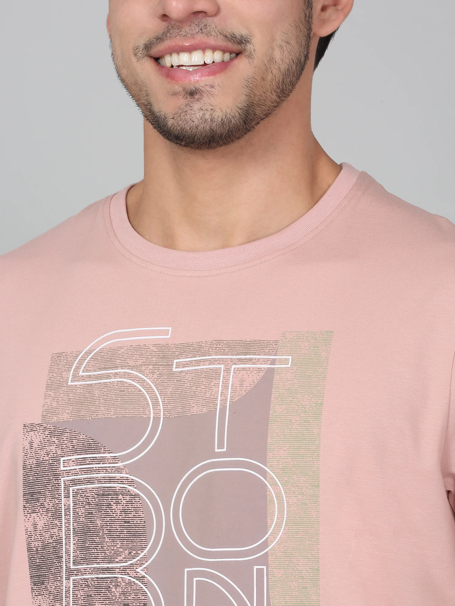 T-Shirt for Men | Breathable & Soft with Color Fastness Regular Fit Round Neck Cotton Blend Fabric Printed Pattern - Image 4