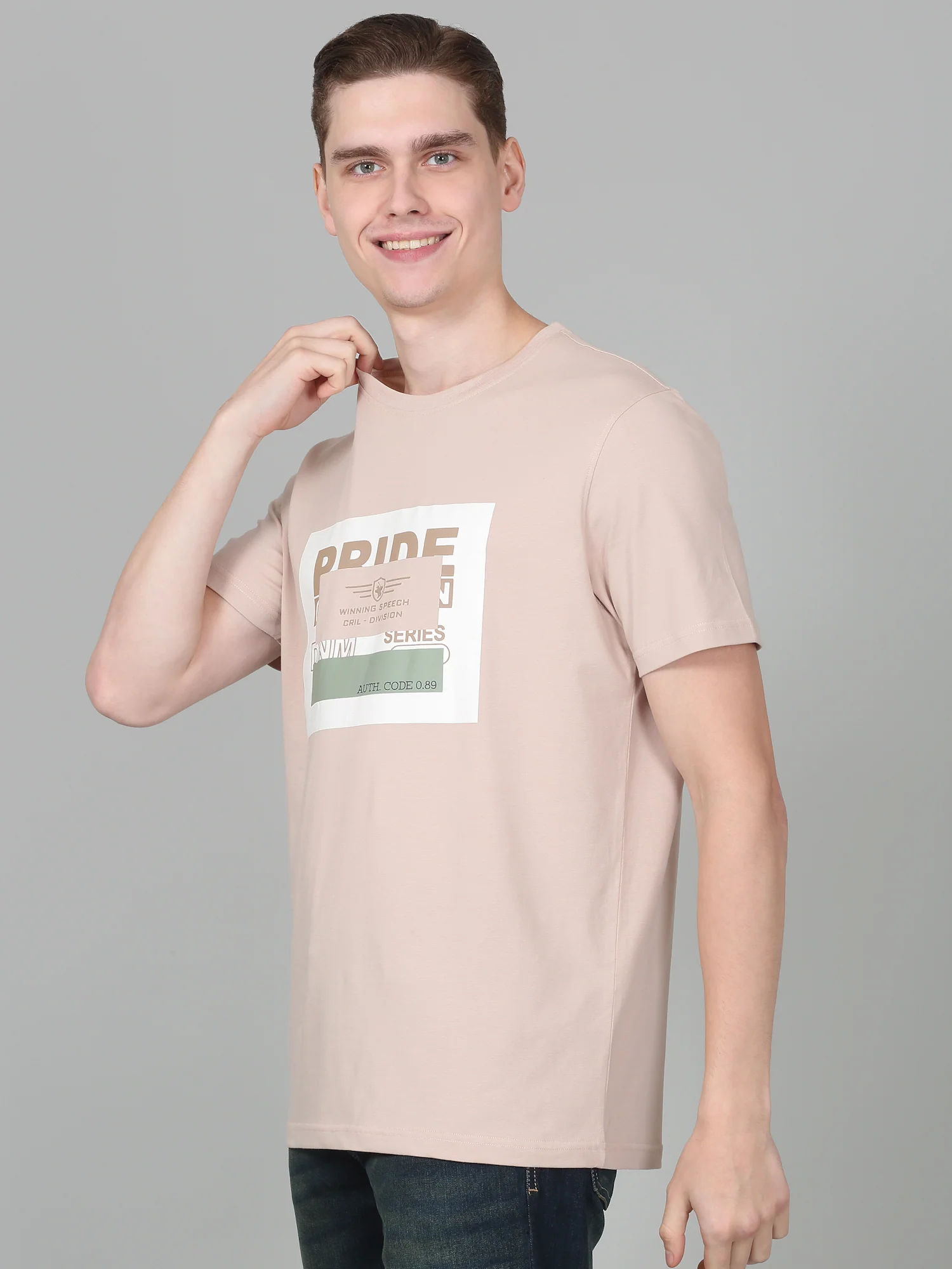 T-Shirt for Men | Breathable & Soft with Color Fastness Regular Fit Round Neck Cotton Blend Fabric Printed Pattern - Image 3