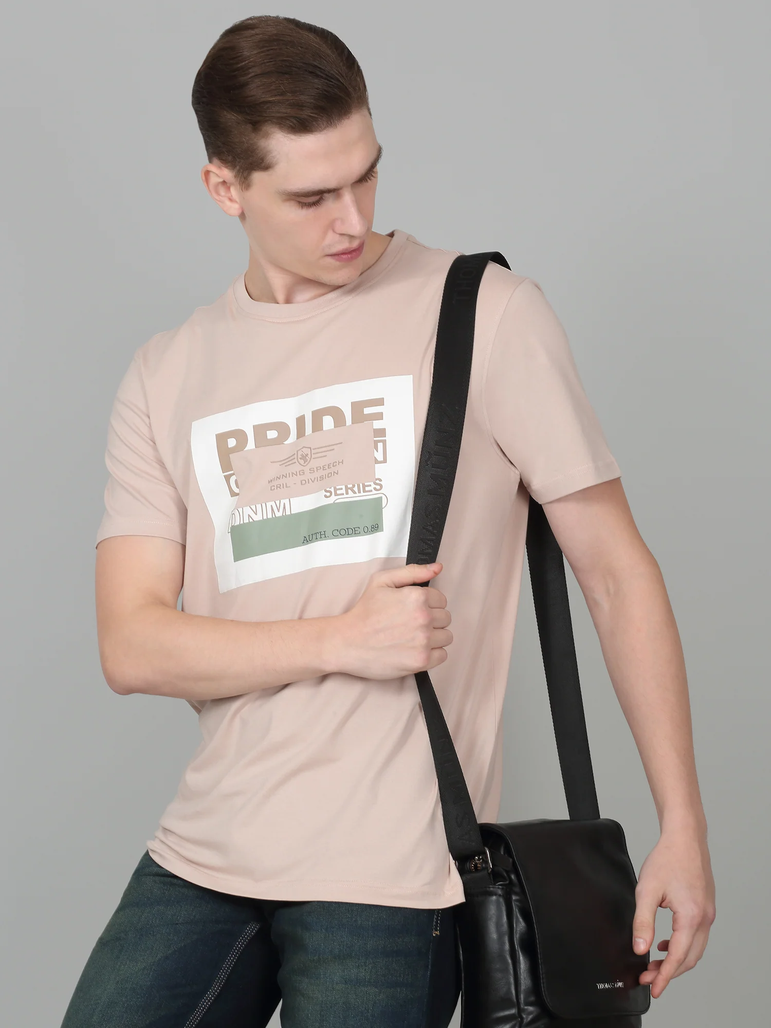 T-Shirt for Men | Breathable & Soft with Color Fastness Regular Fit Round Neck Cotton Blend Fabric Printed Pattern - Image 8