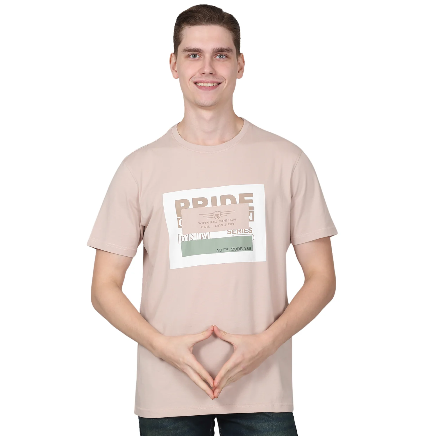 T-Shirt for Men | Breathable & Soft with Color Fastness Regular Fit Round Neck Cotton Blend Fabric Printed Pattern - Image 9