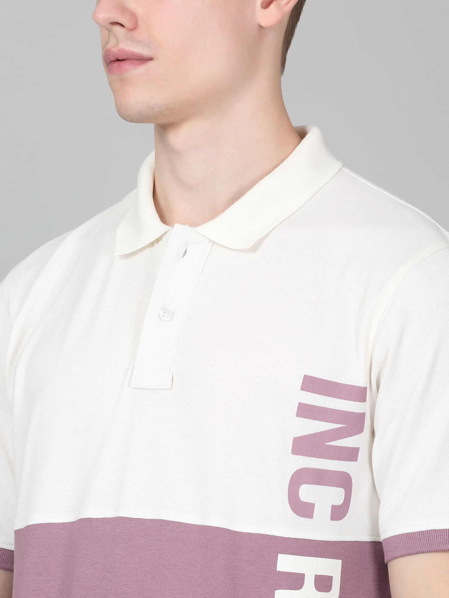 T-Shirt for Men | Breathable & Soft with Color Fastness Regular Fit Polo Neck Poly Cotton Fabric Colour Block Pattern - Image 4