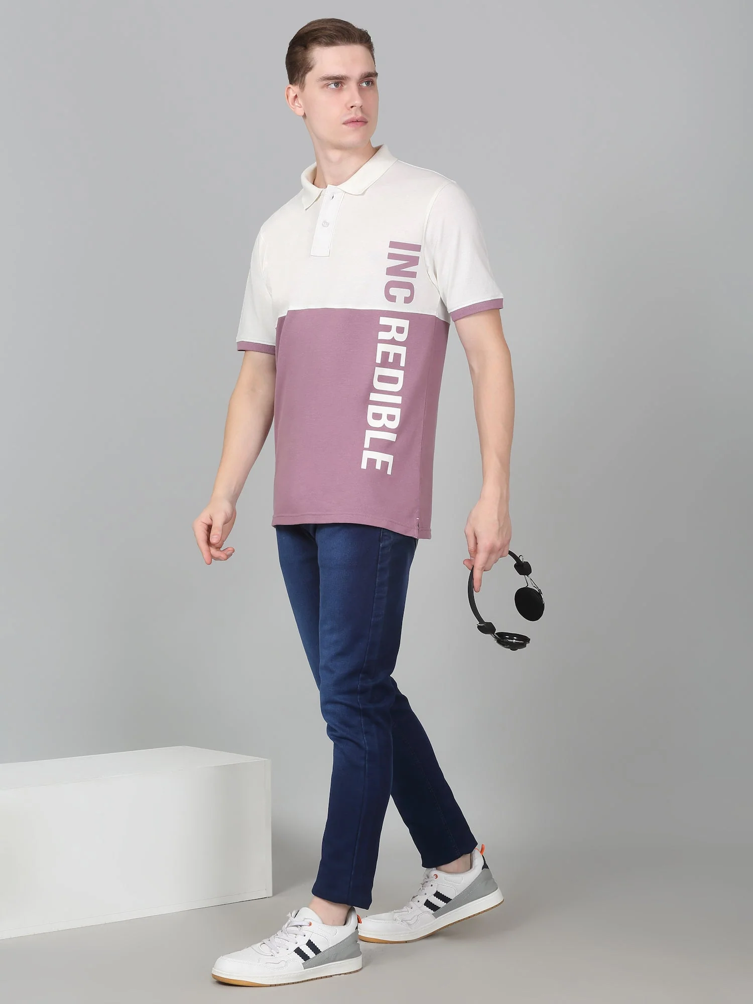 T-Shirt for Men | Breathable & Soft with Color Fastness Regular Fit Polo Neck Poly Cotton Fabric Colour Block Pattern - Image 5