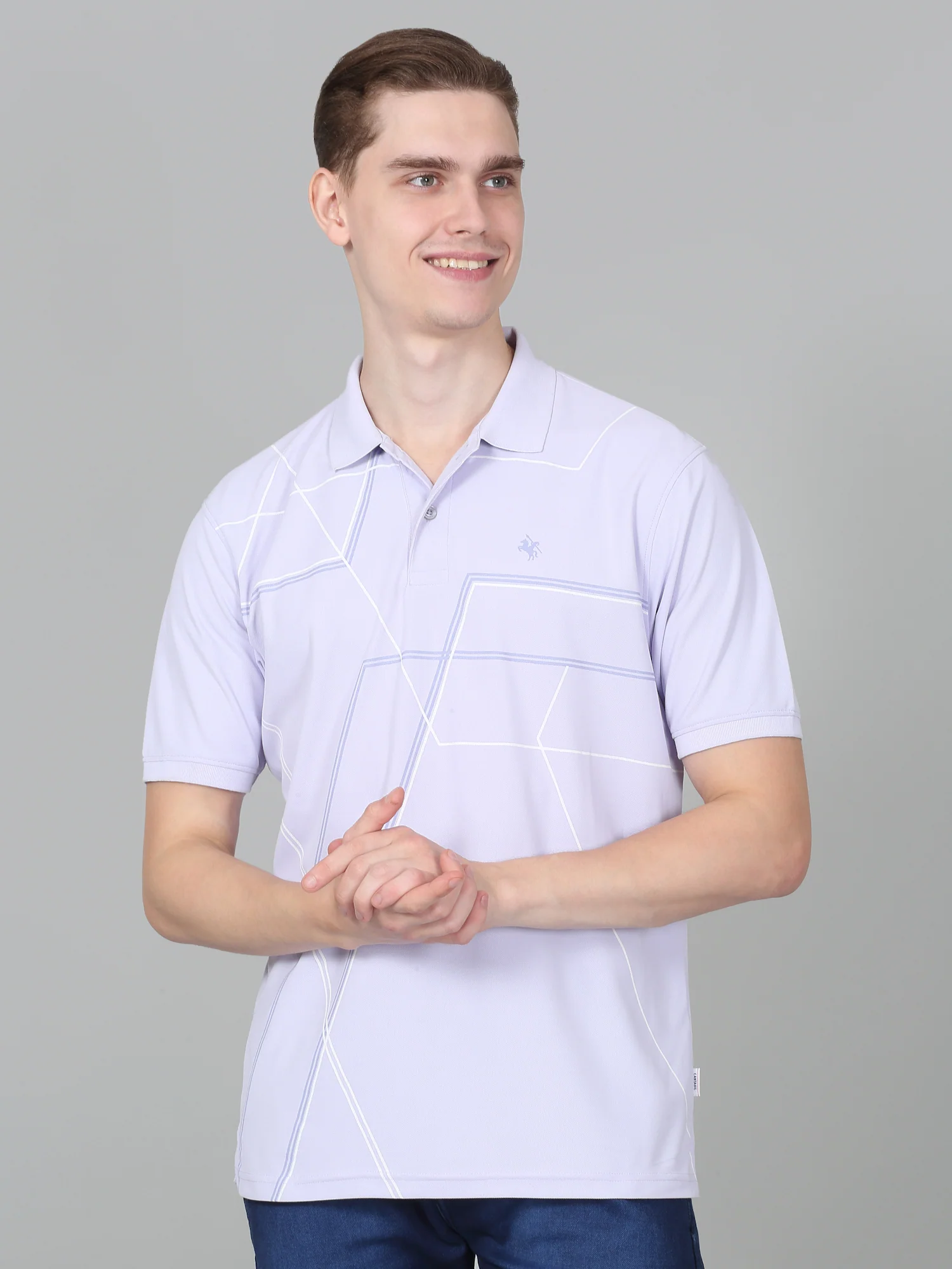 T-Shirt for Men | Breathable & Soft with Color Fastness Regular Fit Polo Neck Polyester Fabric Printed Pattern - Image 2