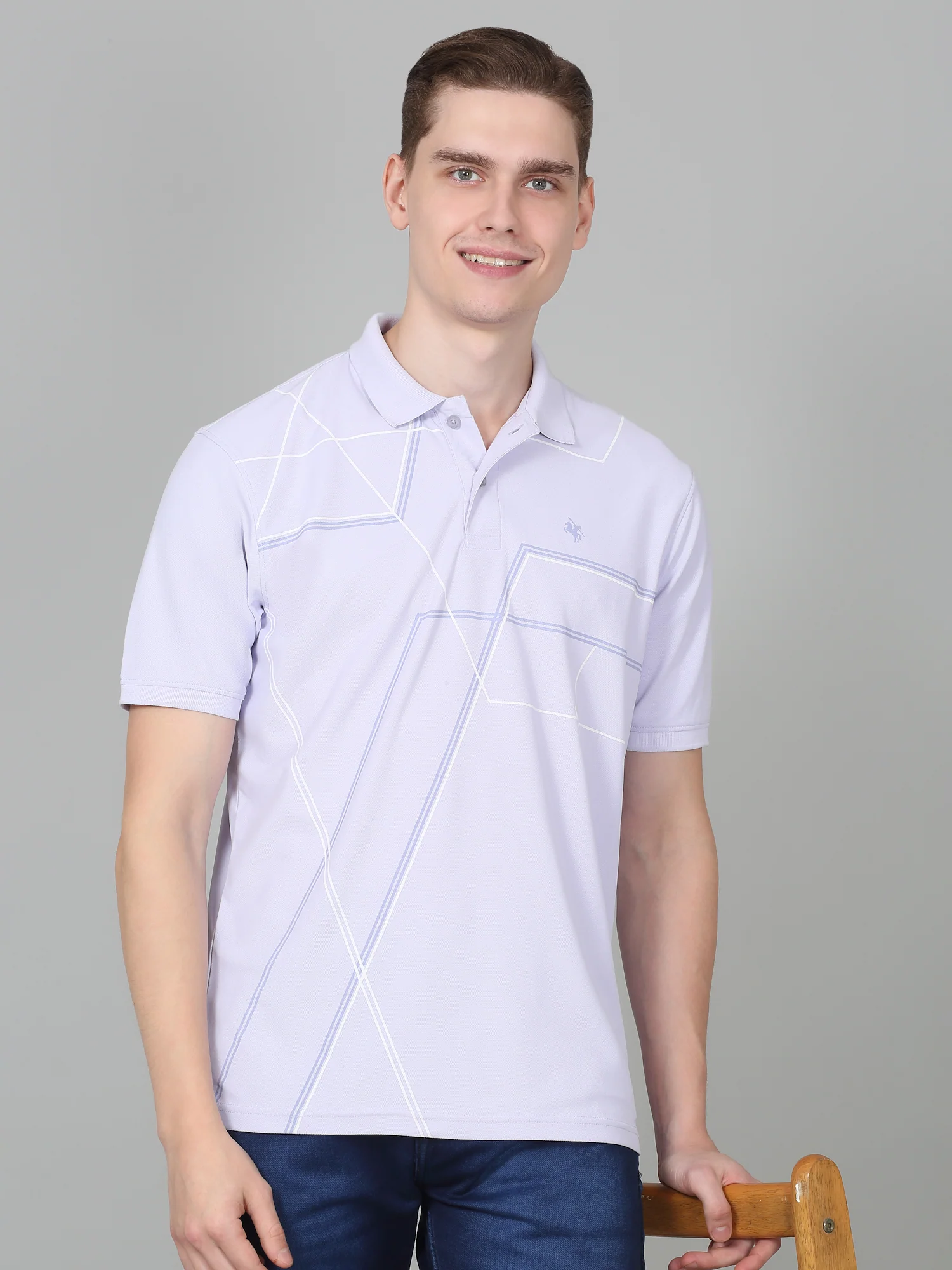 T-Shirt for Men | Breathable & Soft with Color Fastness Regular Fit Polo Neck Polyester Fabric Printed Pattern - Image 7
