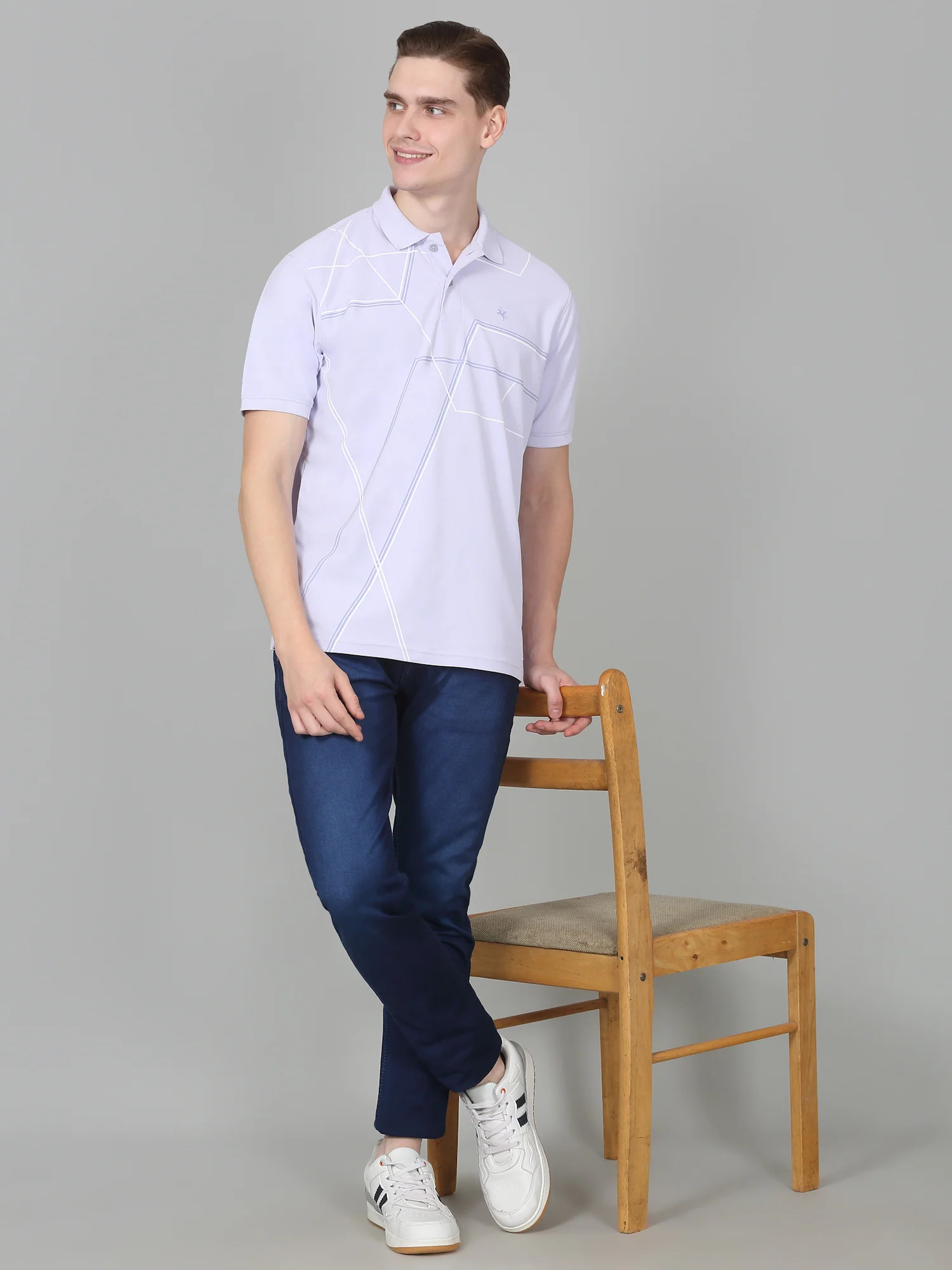 T-Shirt for Men | Breathable & Soft with Color Fastness Regular Fit Polo Neck Polyester Fabric Printed Pattern - Image 8