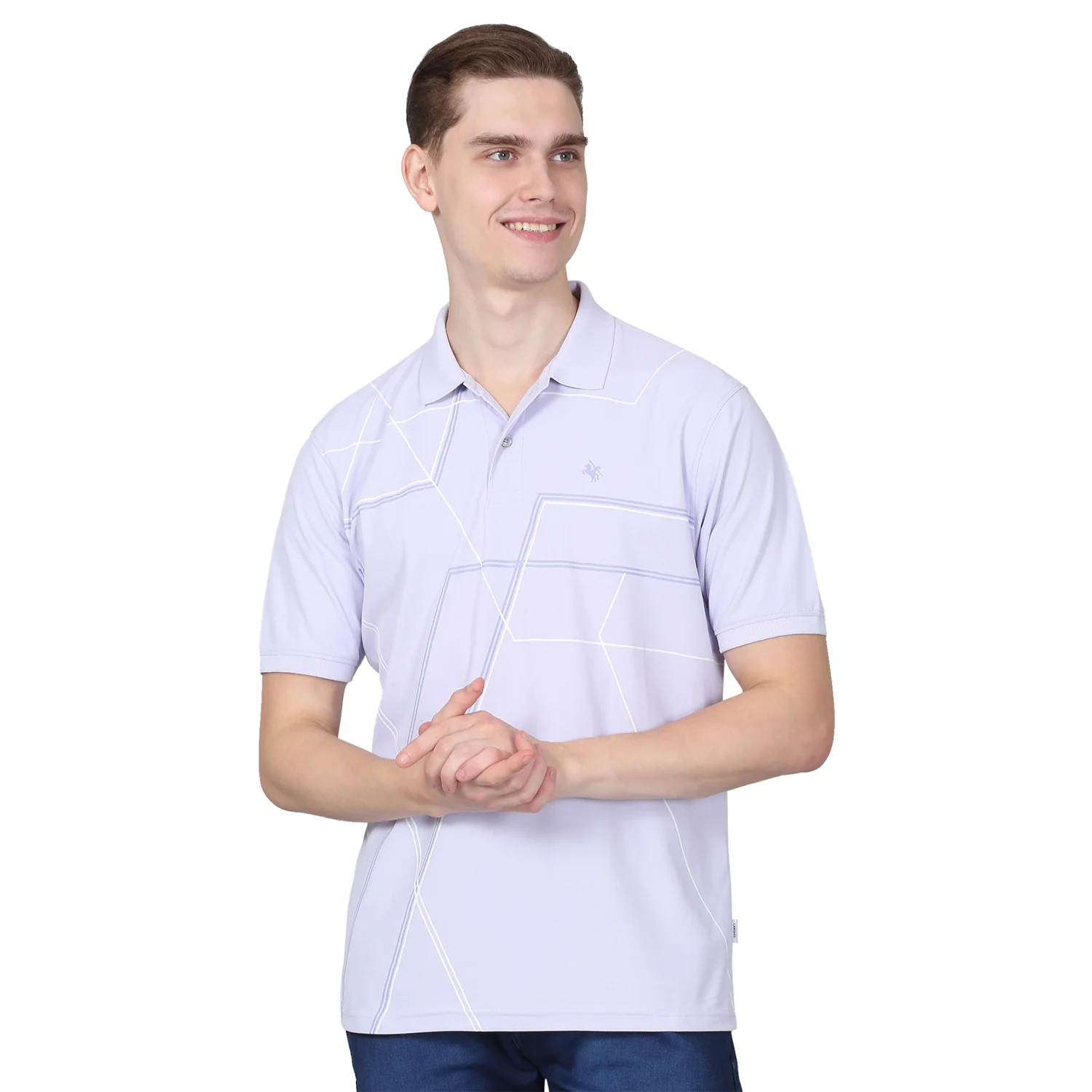 T-Shirt for Men | Breathable & Soft with Color Fastness Regular Fit Polo Neck Polyester Fabric Printed Pattern - Image 9