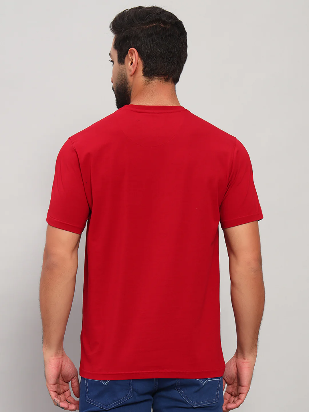 T-Shirt for Men | Breathable & Soft with Color Fastness Regular Fit Round Neck Cotton Blend Fabric Printed Pattern - Image 2