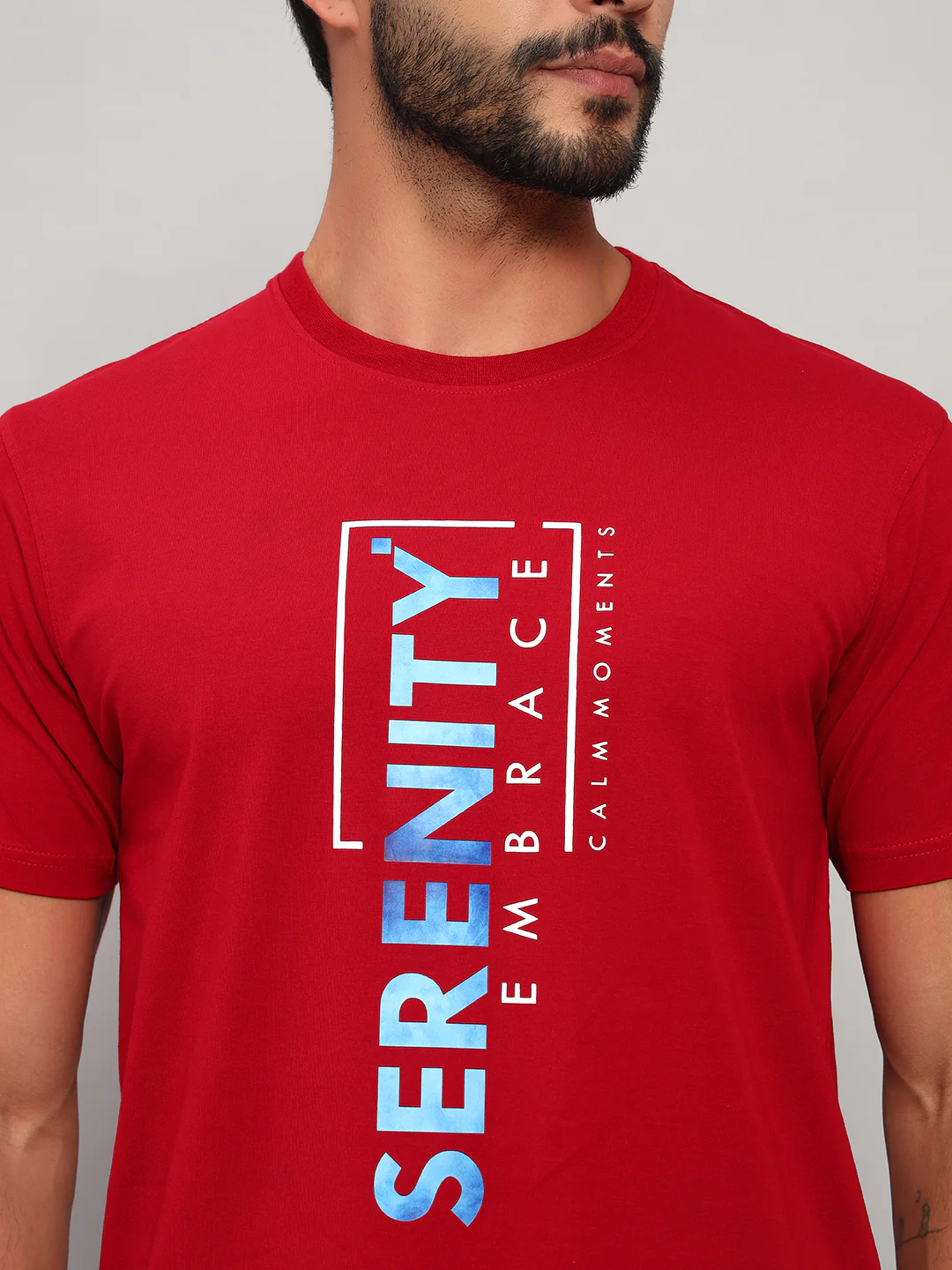 T-Shirt for Men | Breathable & Soft with Color Fastness Regular Fit Round Neck Cotton Blend Fabric Printed Pattern - Image 6