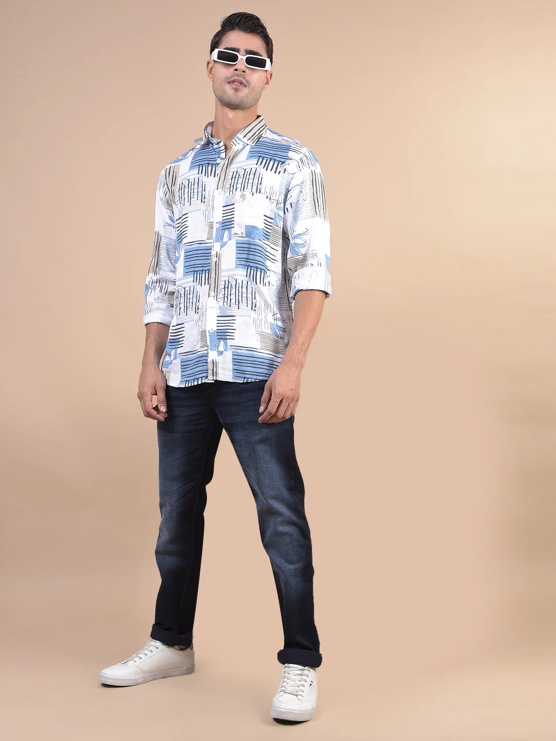 Casual Shirt for Men | Breathable & Soft with Color Fastness Regular Fit Spread Collar Neck Modal Fabric Printed Pattern - Image 10