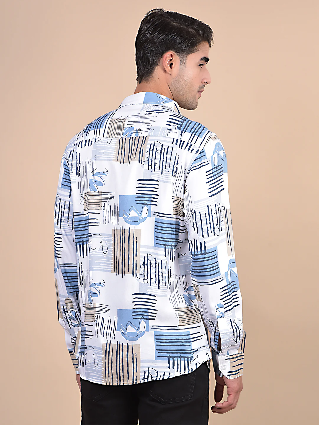 Casual Shirt for Men | Breathable & Soft with Color Fastness Regular Fit Spread Collar Neck Modal Fabric Printed Pattern - Image 2