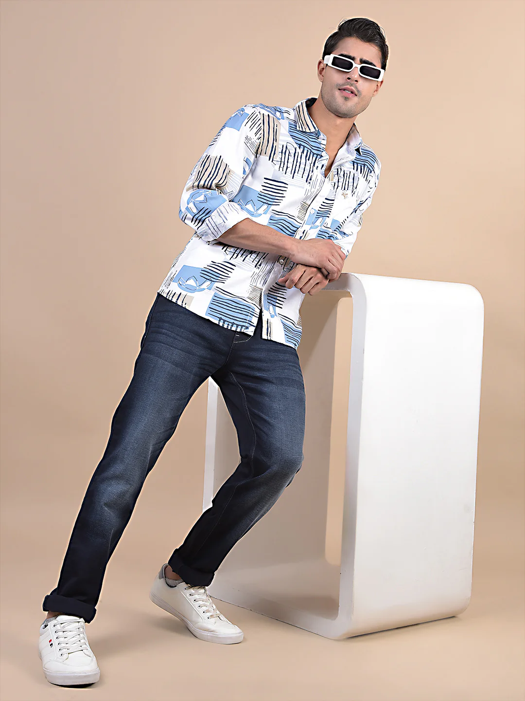 Casual Shirt for Men | Breathable & Soft with Color Fastness Regular Fit Spread Collar Neck Modal Fabric Printed Pattern - Image 7