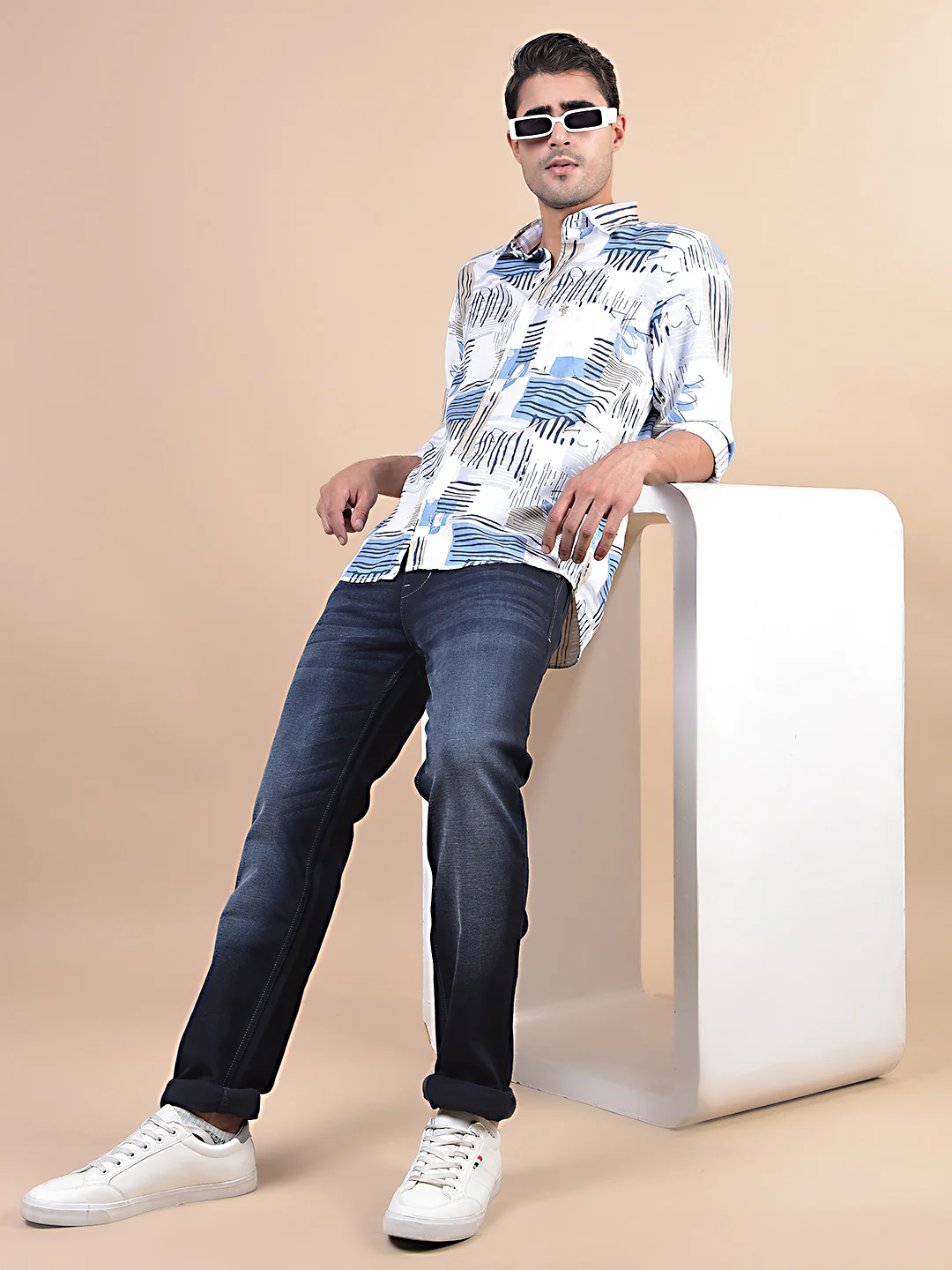 Casual Shirt for Men | Breathable & Soft with Color Fastness Regular Fit Spread Collar Neck Modal Fabric Printed Pattern - Image 8