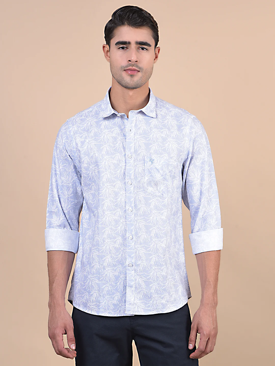 Casual Shirt for Men | Breathable & Soft with Color Fastness Regular Fit Spread Collar Neck Cotton Fabric Printed Pattern - Image 4